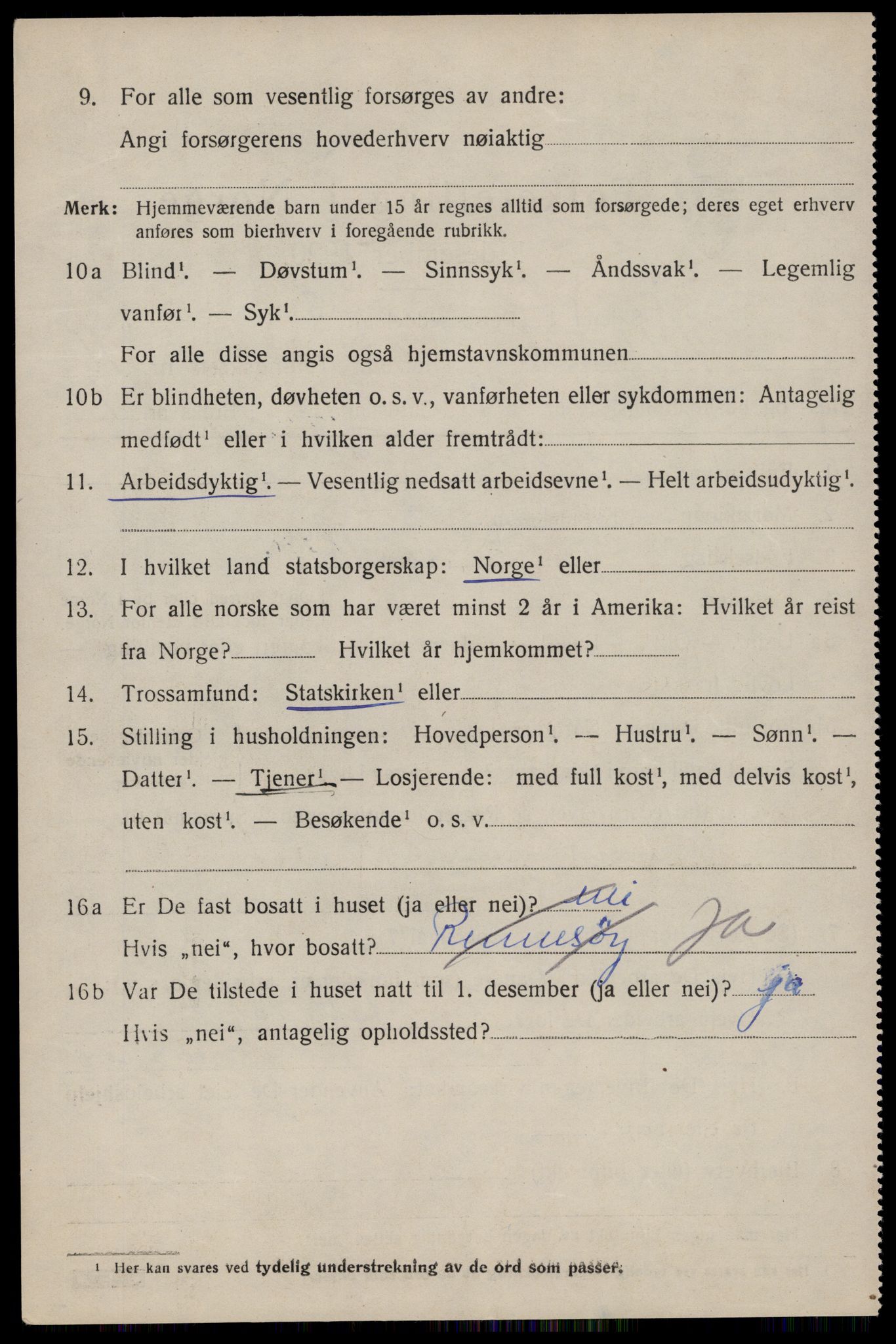 SAST, 1920 census for Hetland, 1920, p. 20284