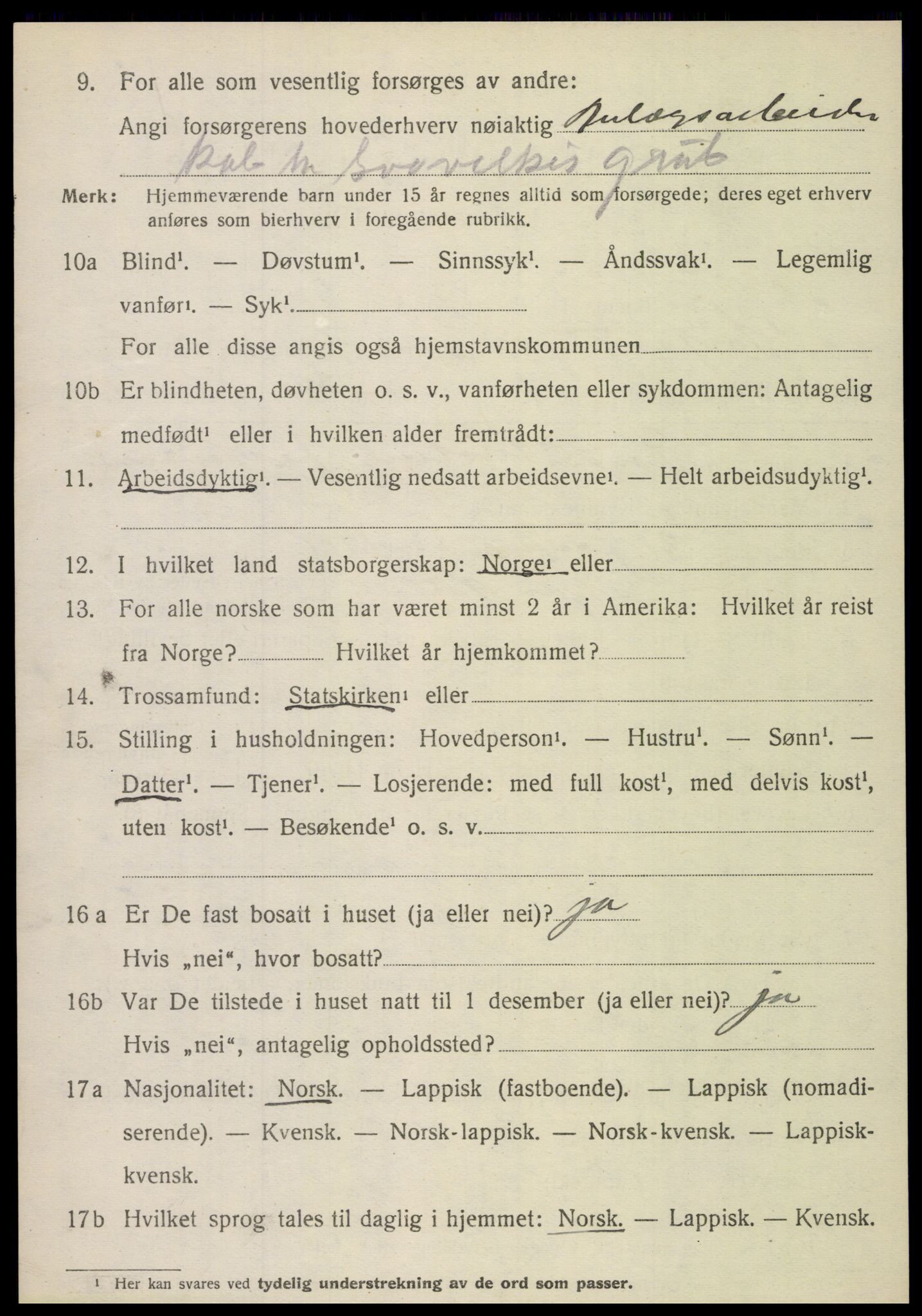 SAT, 1920 census for Sørfold, 1920, p. 3812