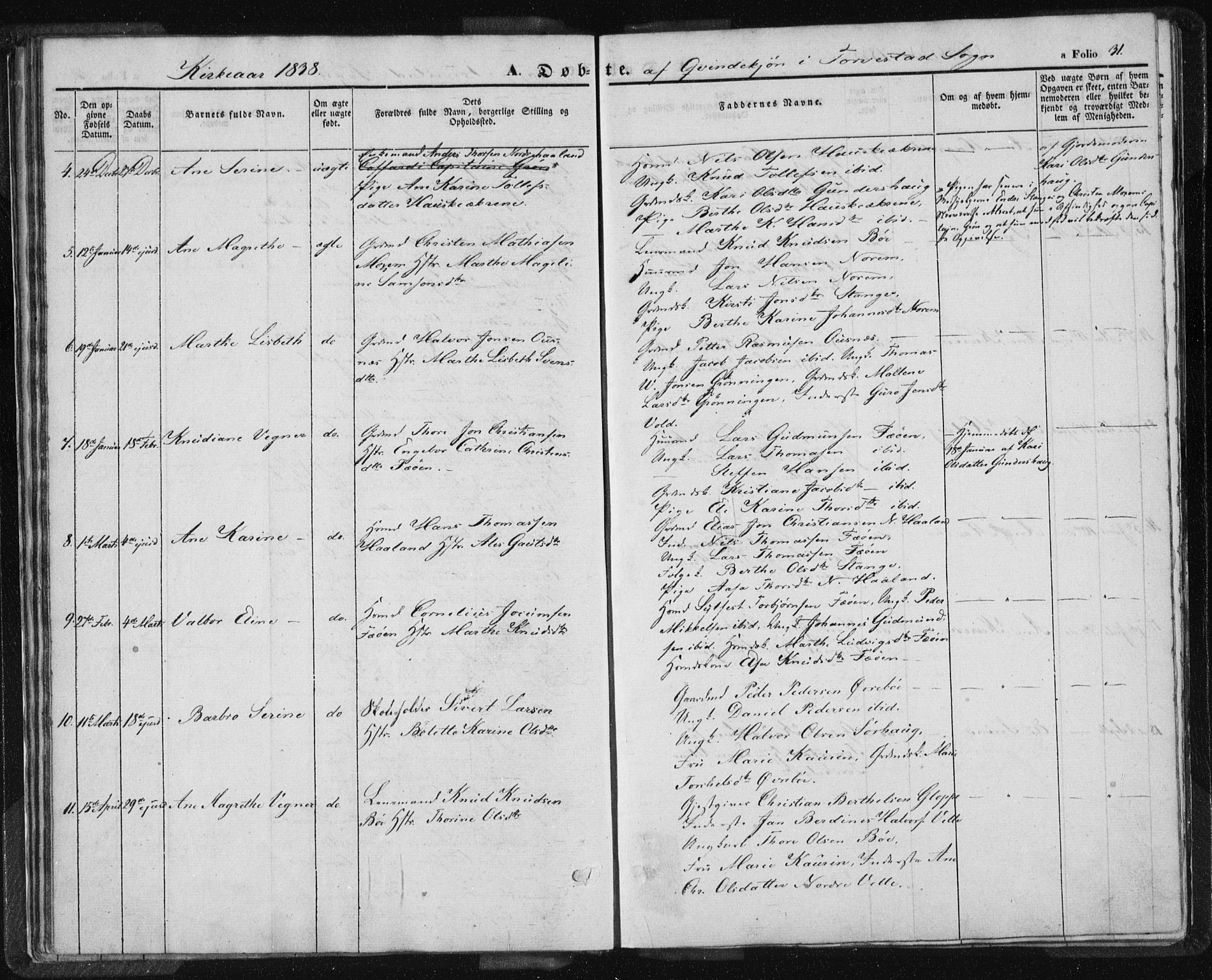 Torvastad sokneprestkontor, SAST/A -101857/H/Ha/Haa/L0005: Parish register (official) no. A 5, 1836-1847, p. 31
