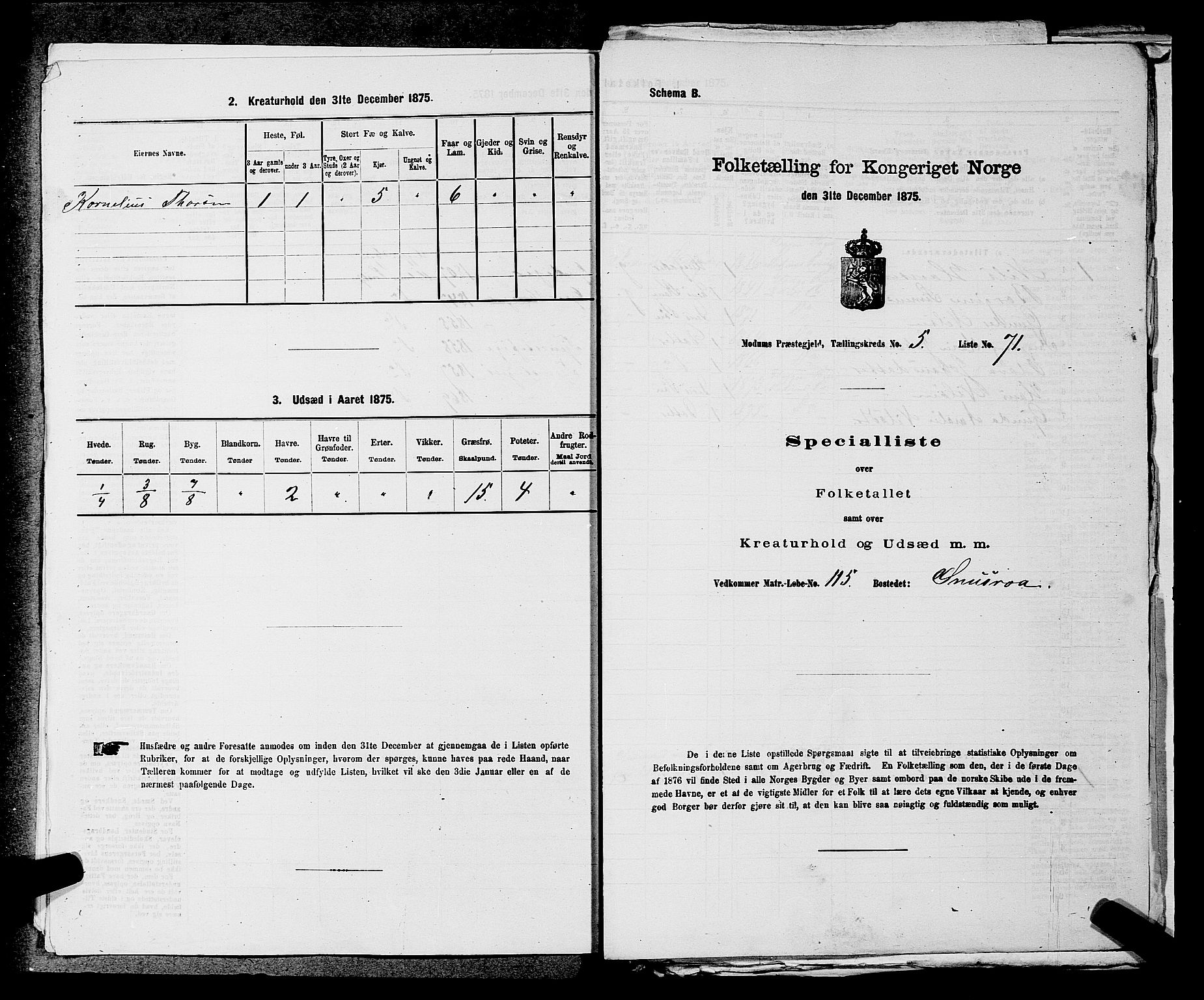 SAKO, 1875 census for 0623P Modum, 1875, p. 702