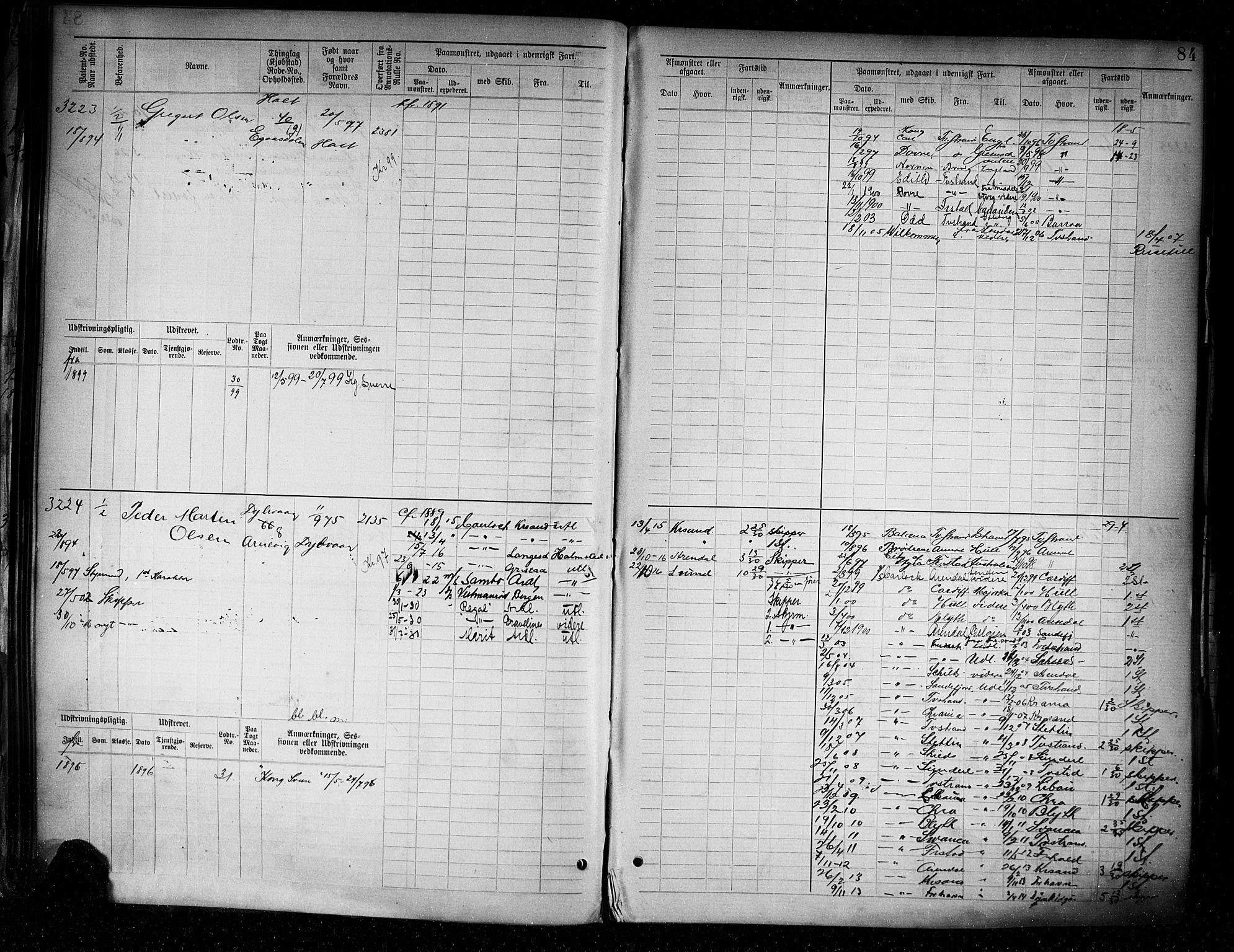 Tvedestrand mønstringskrets, AV/SAK-2031-0011/F/Fb/L0005: Hovedrulle A nr 3057-3817, R-6, 1890-1920, p. 86