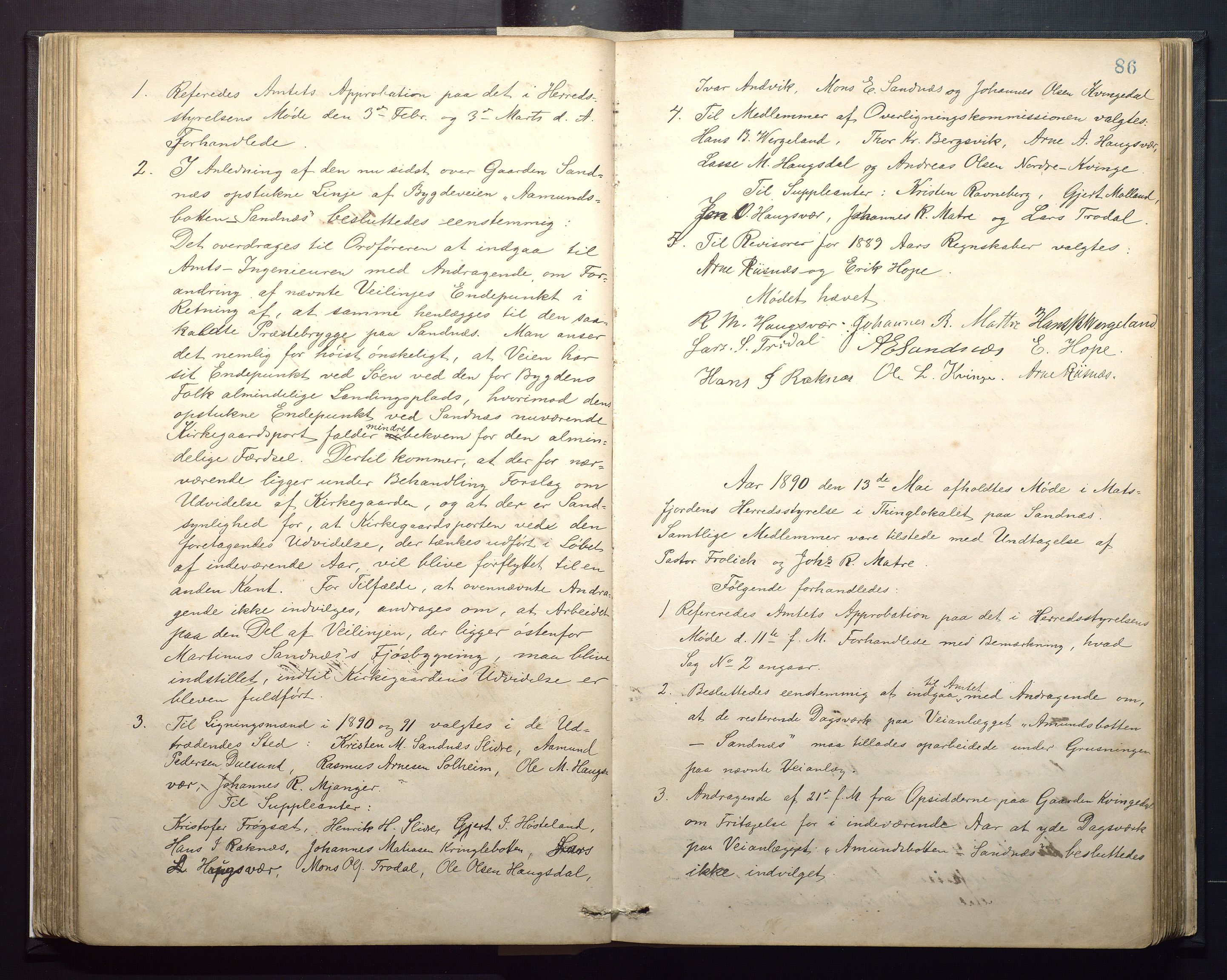 Masfjorden kommune. Formannskapet, IKAH/1266-021/A/Aa/L0001: Møtebok for Masfjorden formannskap og heradsstyre, 1879-1904, p. 86