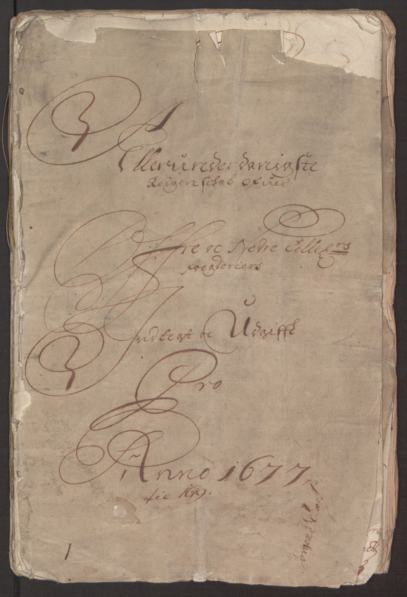 Rentekammeret inntil 1814, Reviderte regnskaper, Fogderegnskap, RA/EA-4092/R35/L2068: Fogderegnskap Øvre og Nedre Telemark, 1677, p. 3