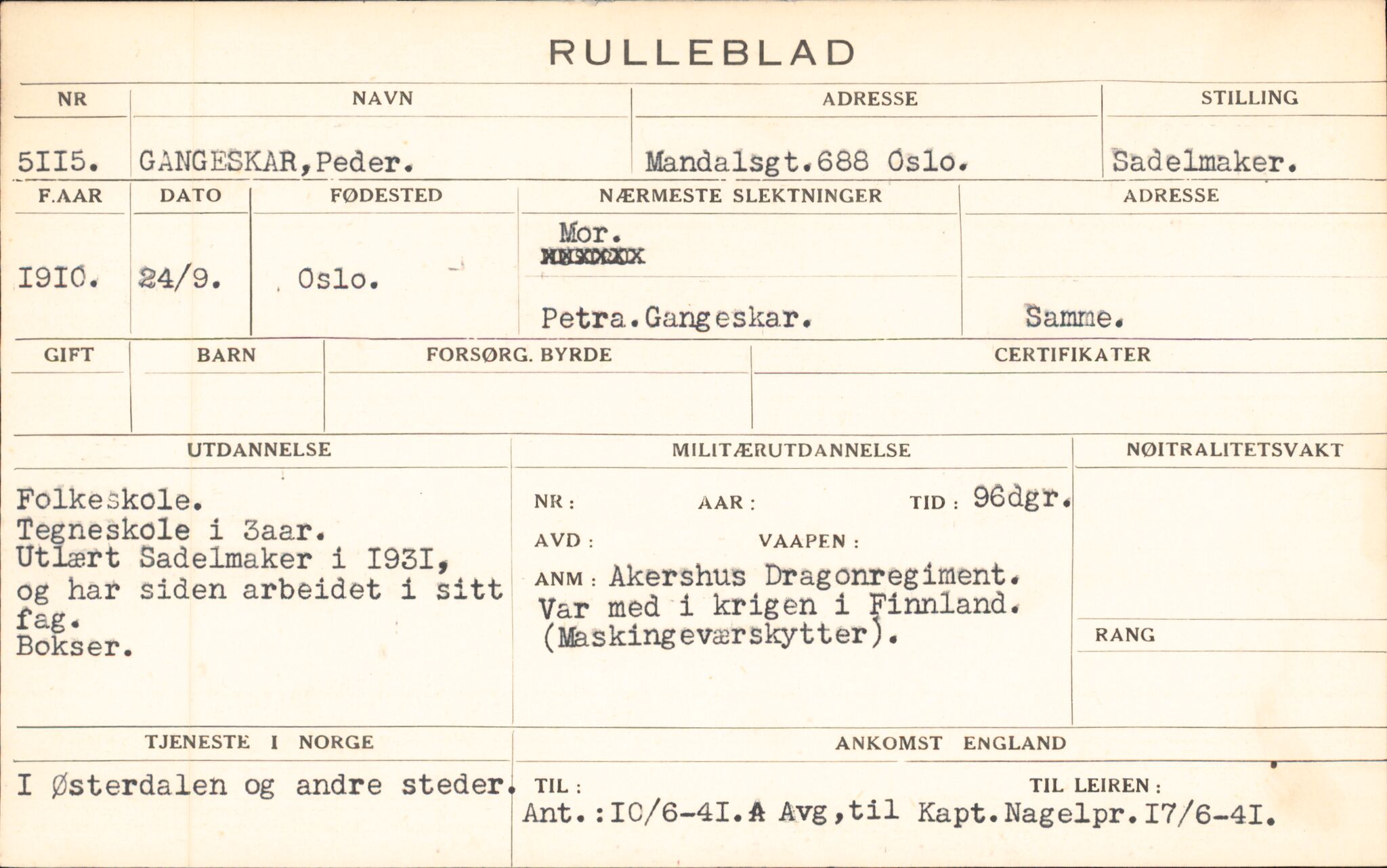 Forsvaret, Forsvarets overkommando/Luftforsvarsstaben, RA/RAFA-4079/P/Pa/L0024: Personellpapirer, 1910, p. 271