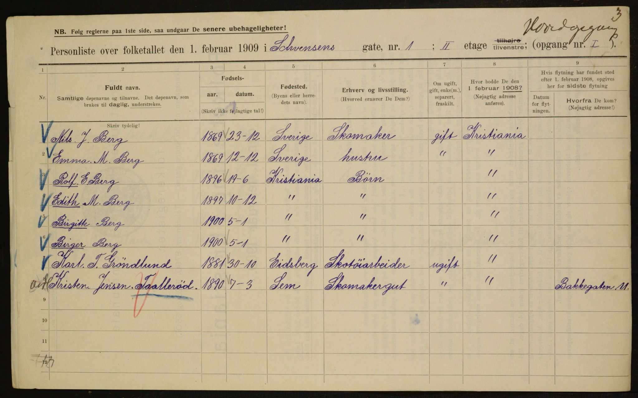 OBA, Municipal Census 1909 for Kristiania, 1909, p. 84130