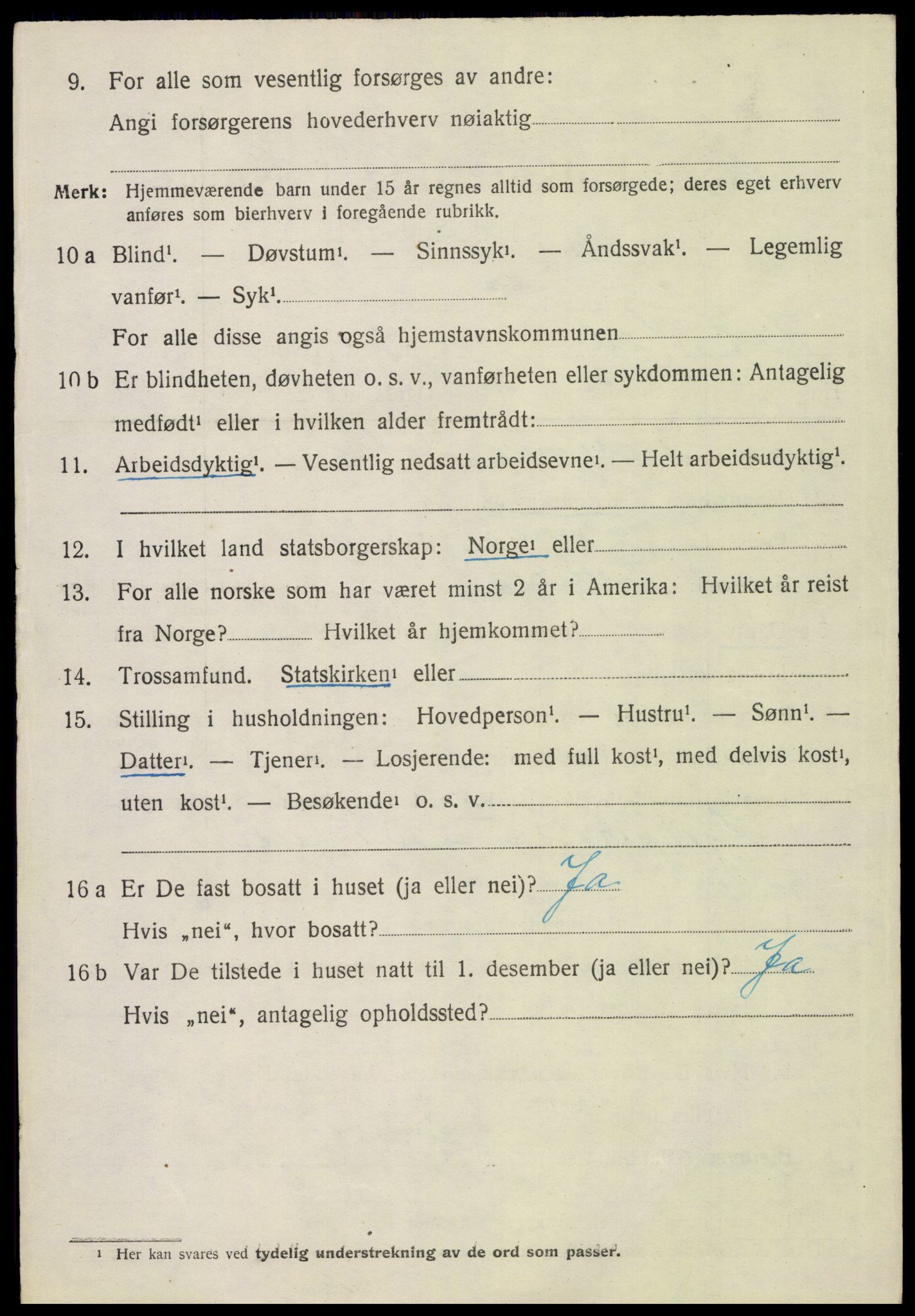 SAH, 1920 census for Hof, 1920, p. 7952