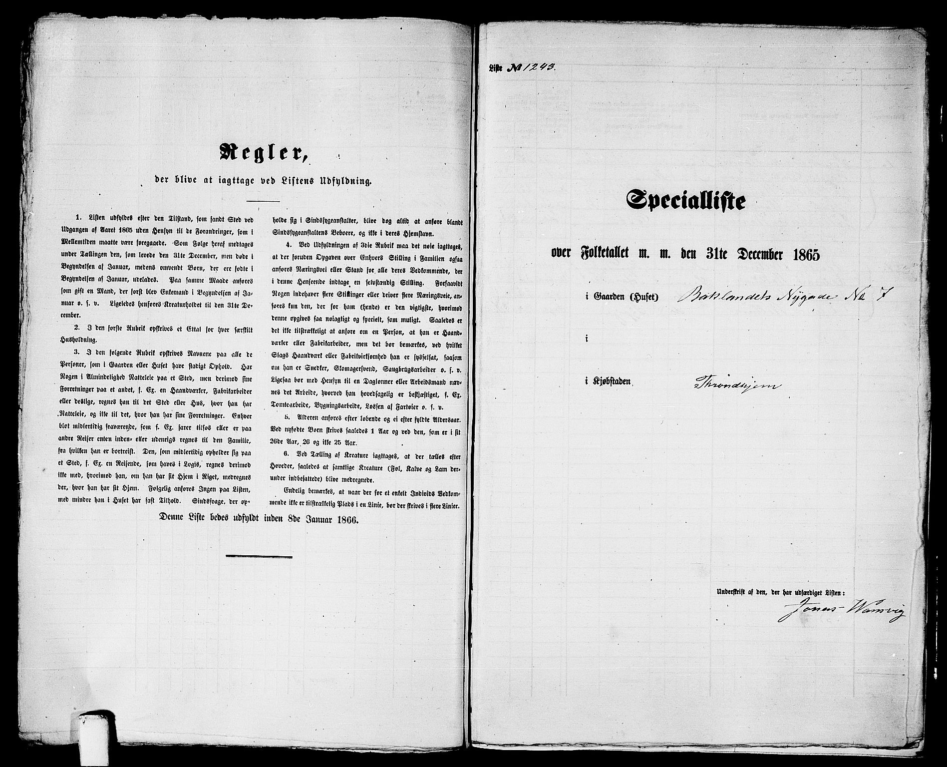 RA, 1865 census for Trondheim, 1865, p. 2582