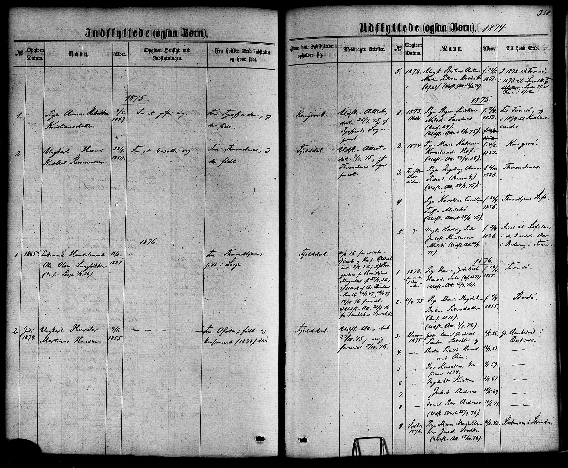 Ministerialprotokoller, klokkerbøker og fødselsregistre - Nordland, AV/SAT-A-1459/865/L0923: Parish register (official) no. 865A01, 1864-1884, p. 350