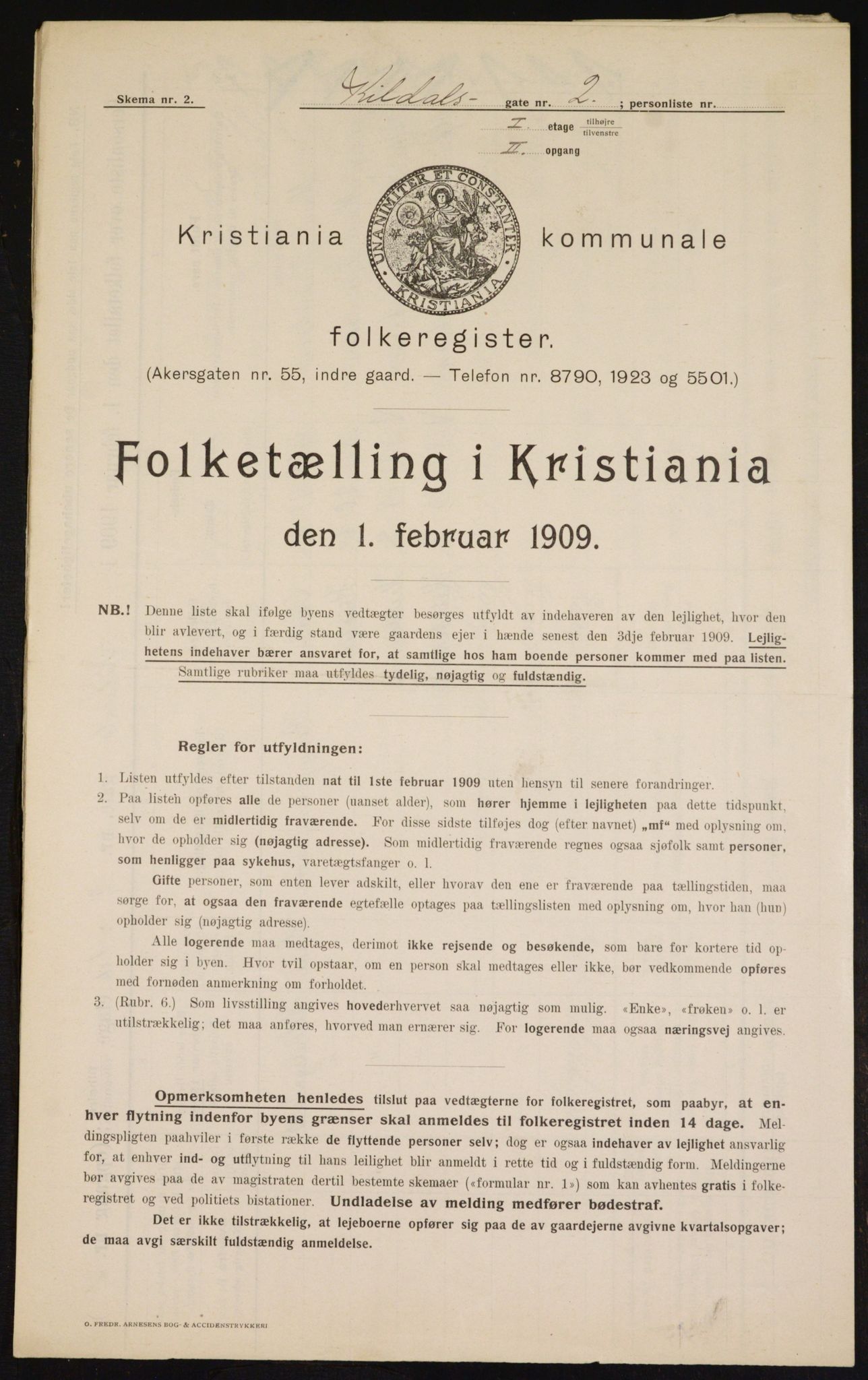 OBA, Municipal Census 1909 for Kristiania, 1909, p. 68538