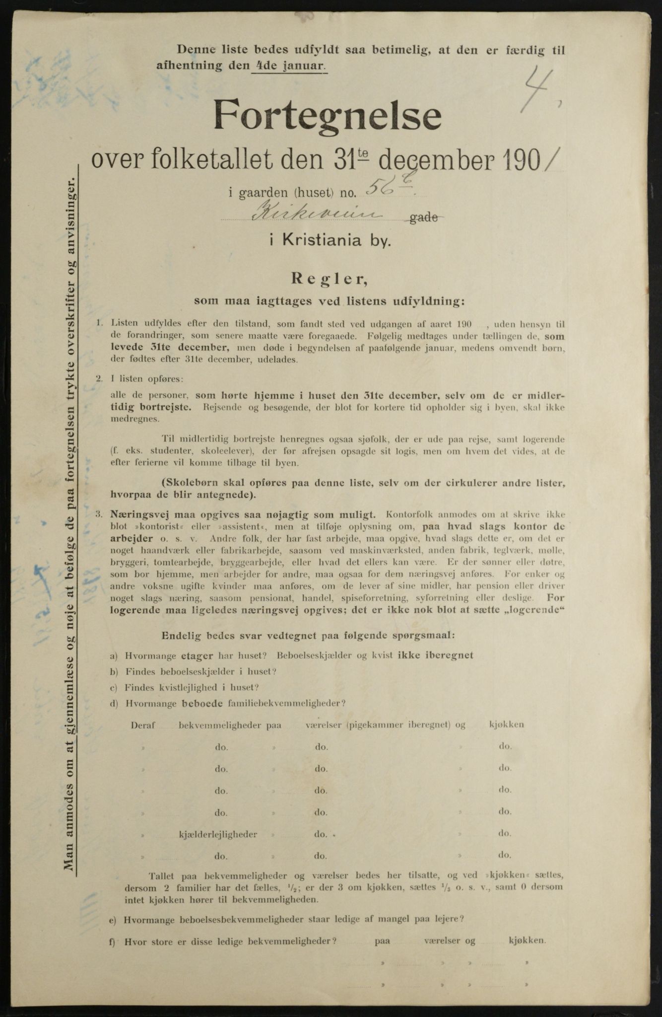 OBA, Municipal Census 1901 for Kristiania, 1901, p. 378