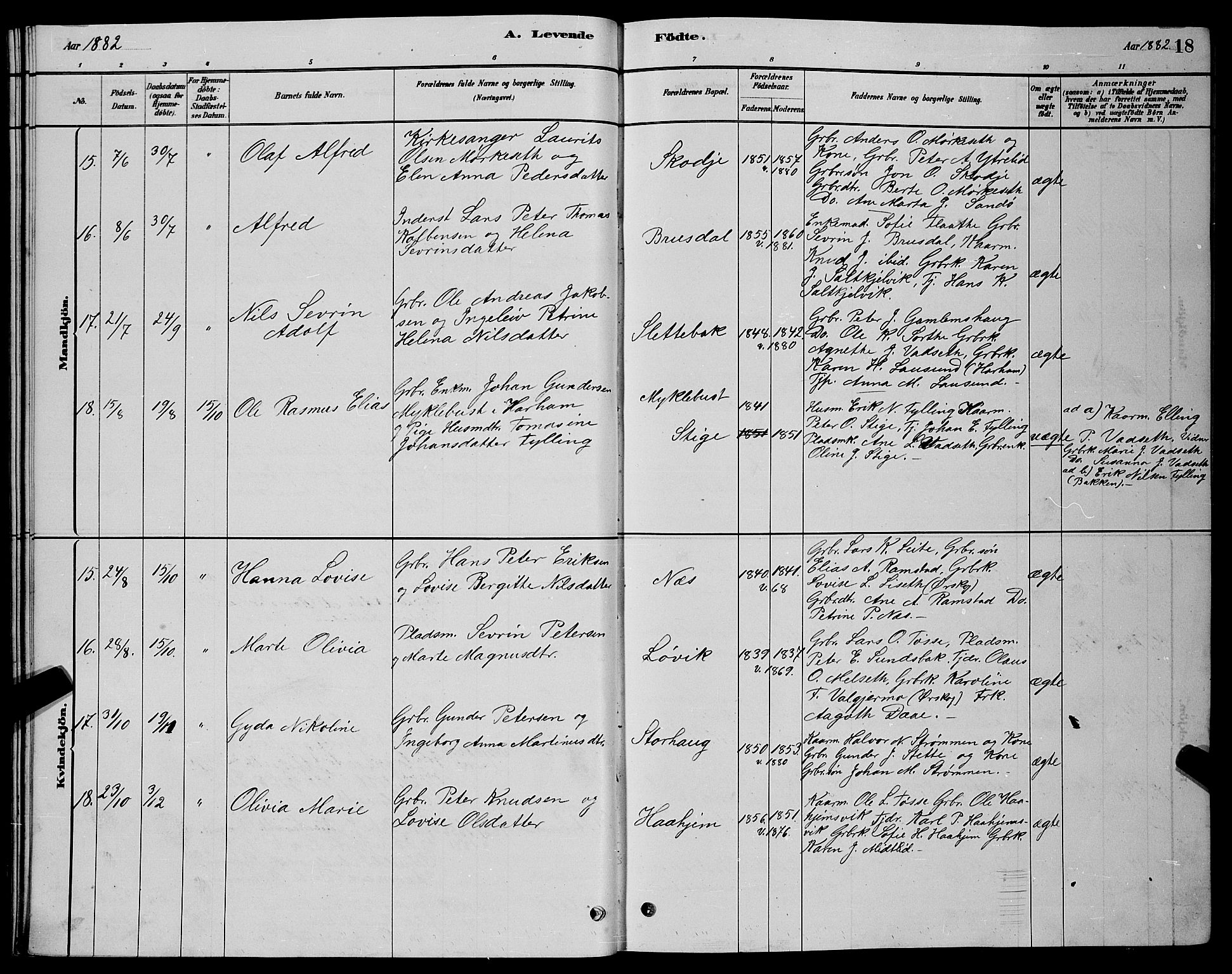 Ministerialprotokoller, klokkerbøker og fødselsregistre - Møre og Romsdal, SAT/A-1454/524/L0365: Parish register (copy) no. 524C06, 1880-1899, p. 18