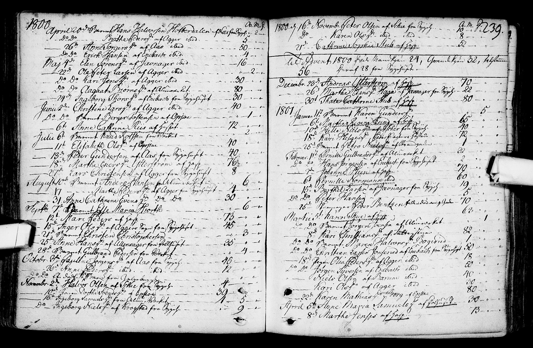 Gamlebyen prestekontor Kirkebøker, SAO/A-10884/F/Fa/L0001: Parish register (official) no. 1, 1734-1818, p. 239