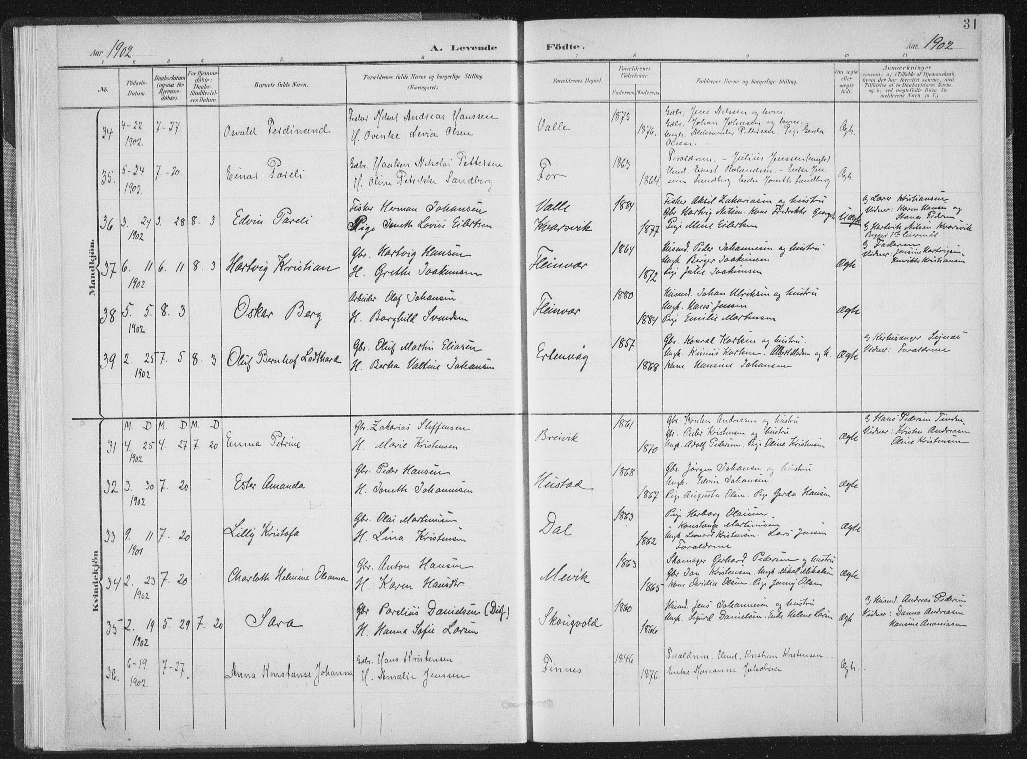 Ministerialprotokoller, klokkerbøker og fødselsregistre - Nordland, SAT/A-1459/805/L0102: Parish register (official) no. 805A08I, 1900-1909, p. 31