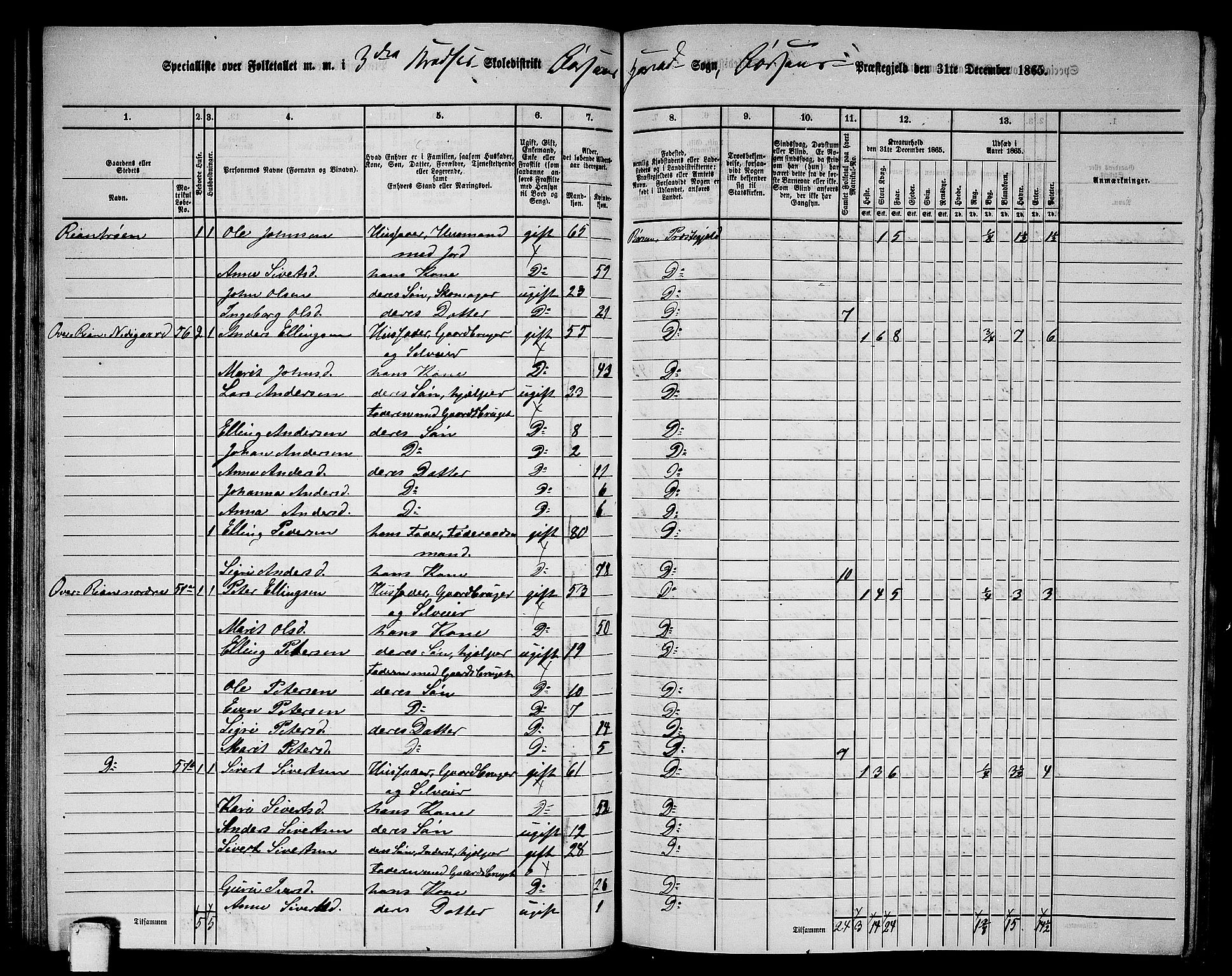 RA, 1865 census for Børsa, 1865, p. 60