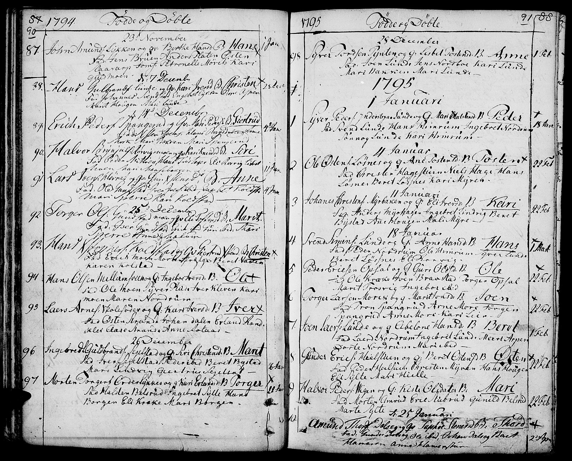 Ringebu prestekontor, SAH/PREST-082/H/Ha/Haa/L0003: Parish register (official) no. 3, 1781-1820, p. 90-91