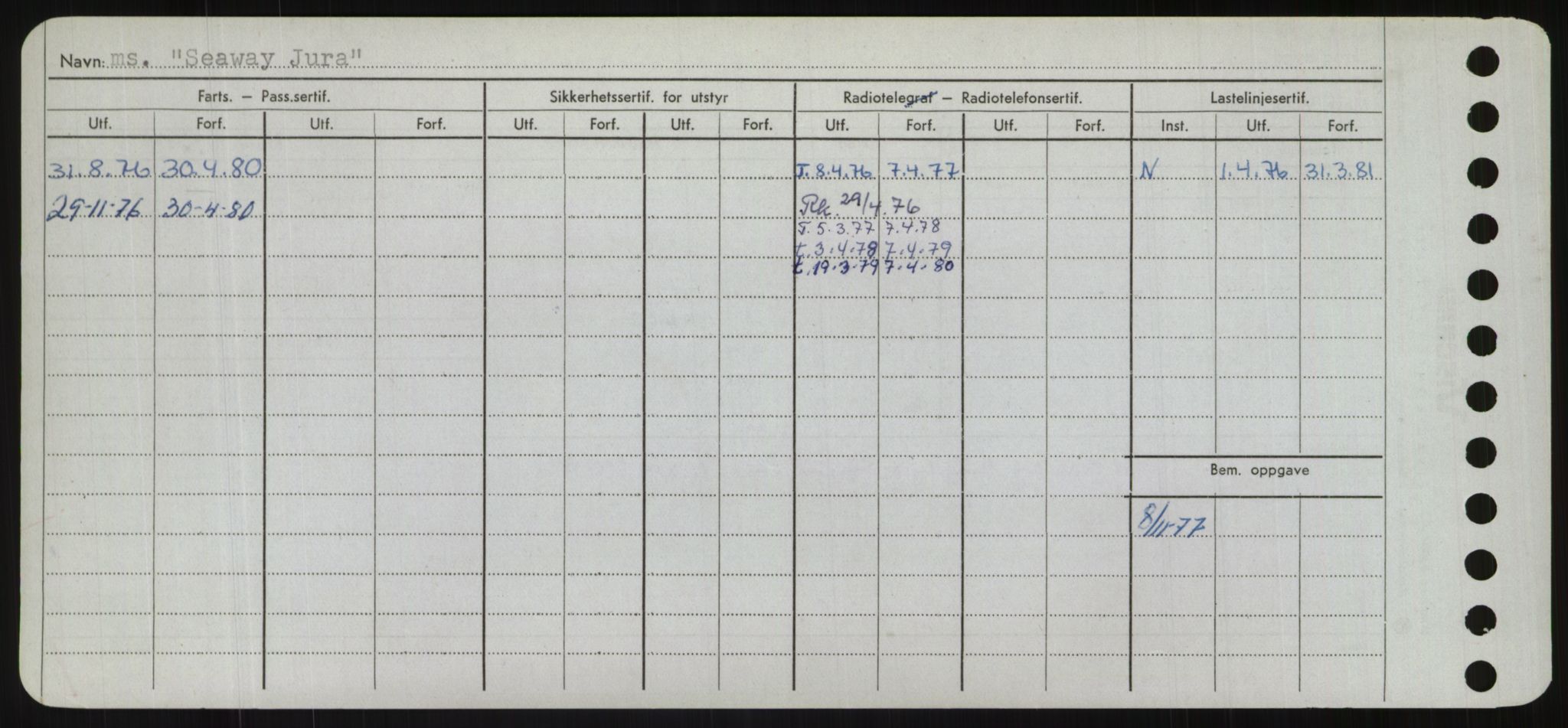 Sjøfartsdirektoratet med forløpere, Skipsmålingen, RA/S-1627/H/Hd/L0032: Fartøy, San-Seve, p. 390