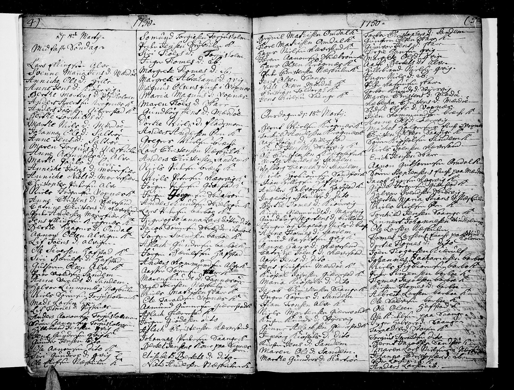 Tromøy sokneprestkontor, AV/SAK-1111-0041/F/Fa/L0001: Parish register (official) no. A 1, 1747-1793, p. 4-5