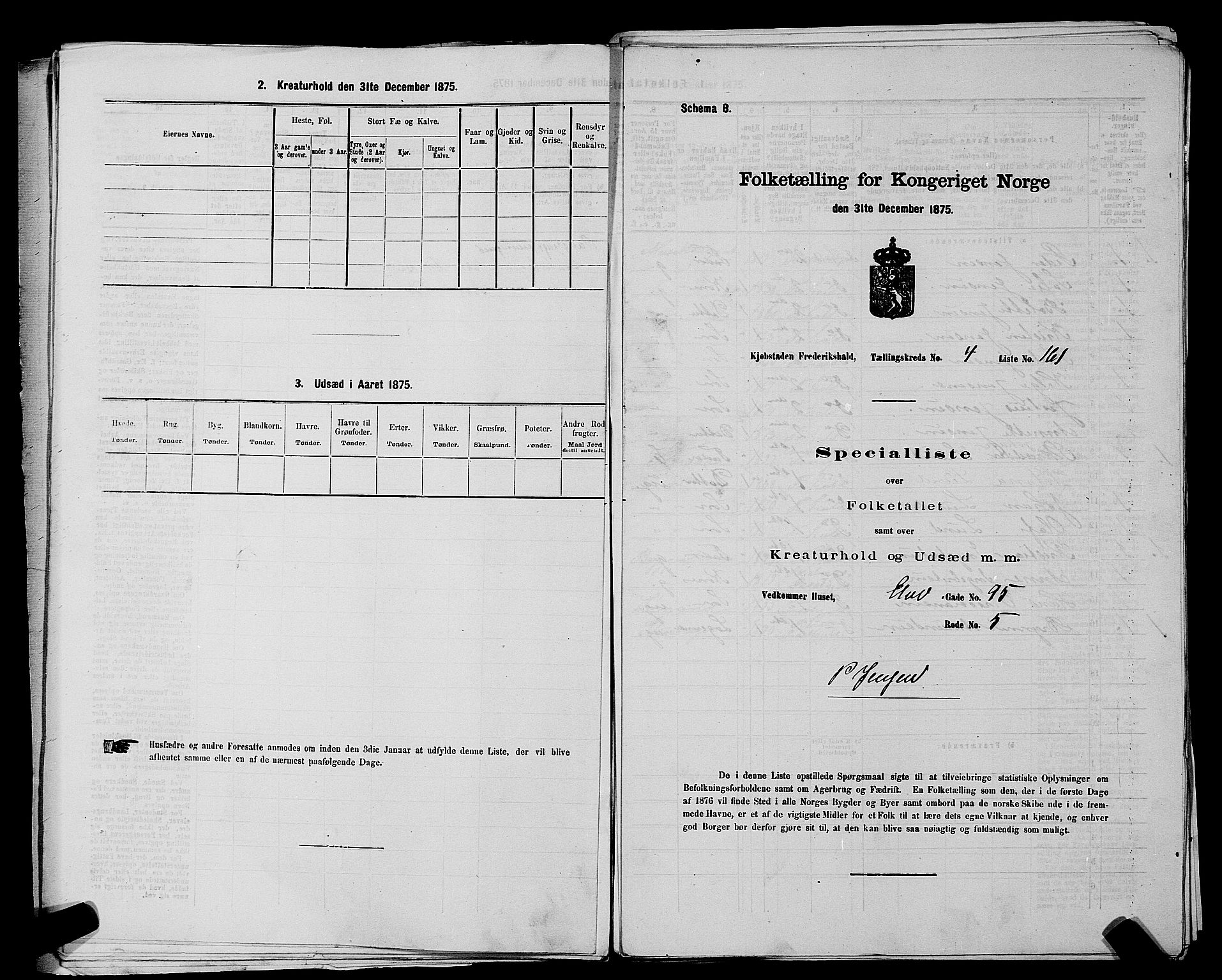 RA, 1875 census for 0101P Fredrikshald, 1875, p. 381