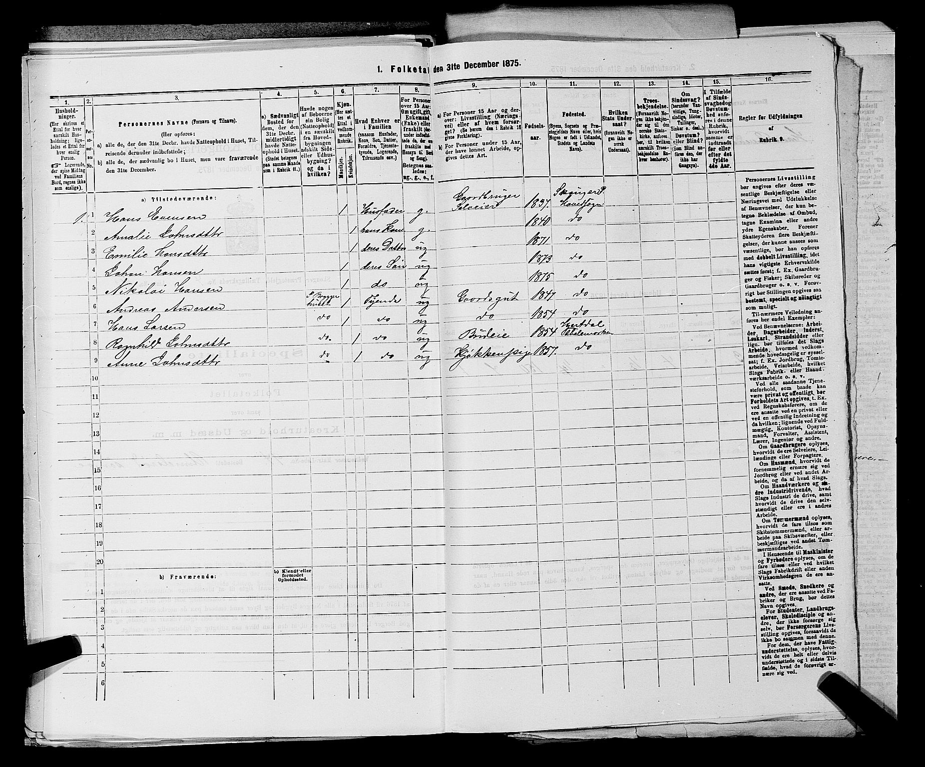 SAKO, 1875 census for 0712P Skoger, 1875, p. 608