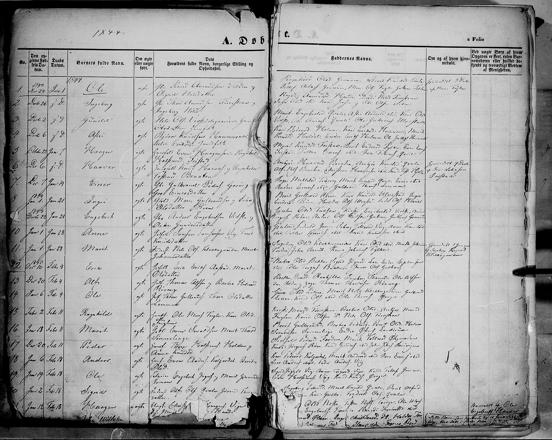Vestre Slidre prestekontor, SAH/PREST-136/H/Ha/Haa/L0001: Parish register (official) no. 1, 1844-1855, p. 4