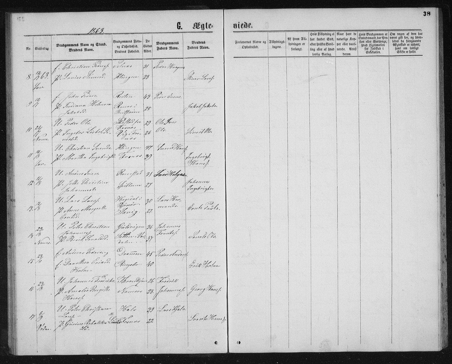 Ministerialprotokoller, klokkerbøker og fødselsregistre - Nord-Trøndelag, SAT/A-1458/768/L0568: Parish register (official) no. 768A03, 1836-1865, p. 38