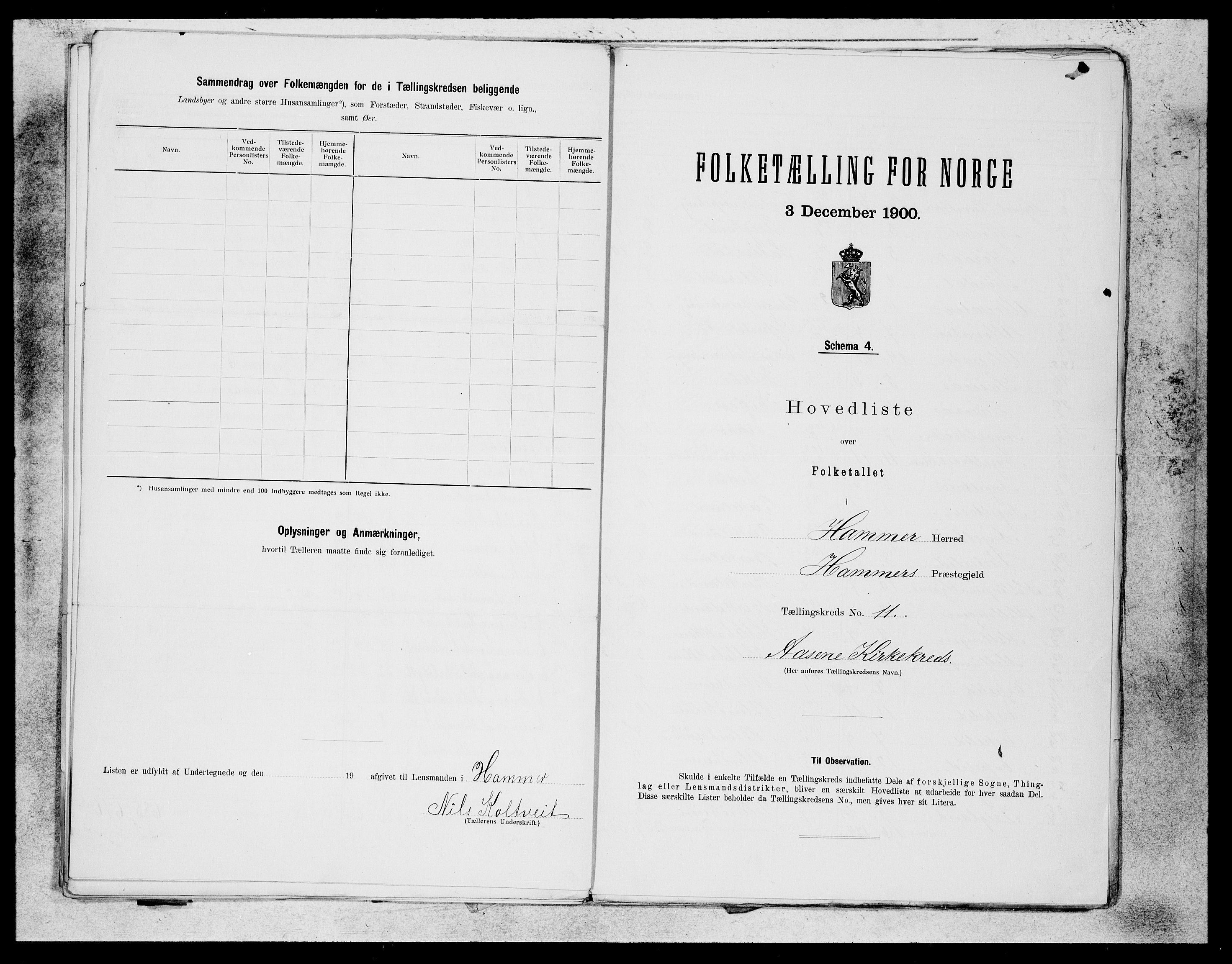 SAB, 1900 census for Hamre, 1900, p. 21