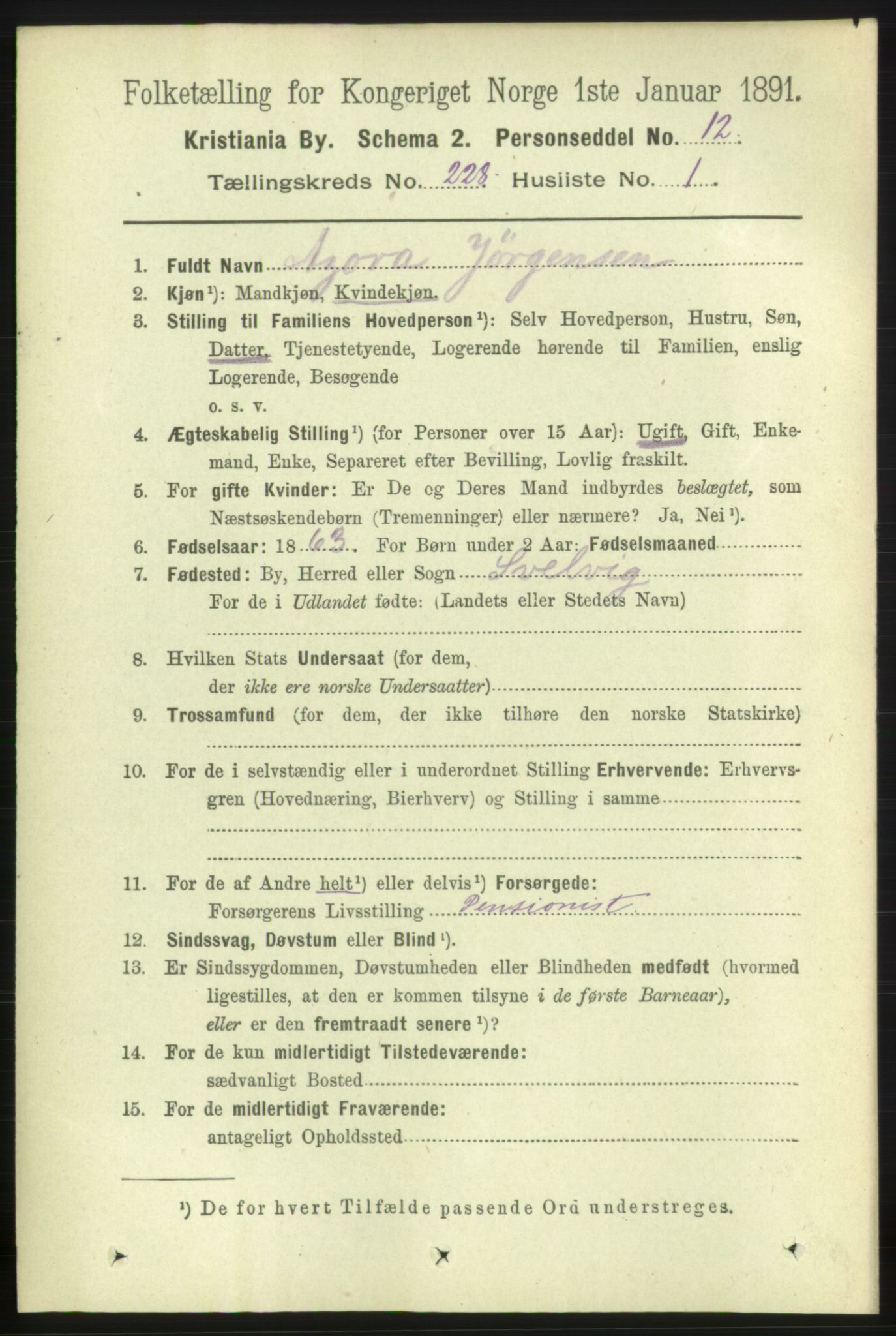 RA, 1891 census for 0301 Kristiania, 1891, p. 139289