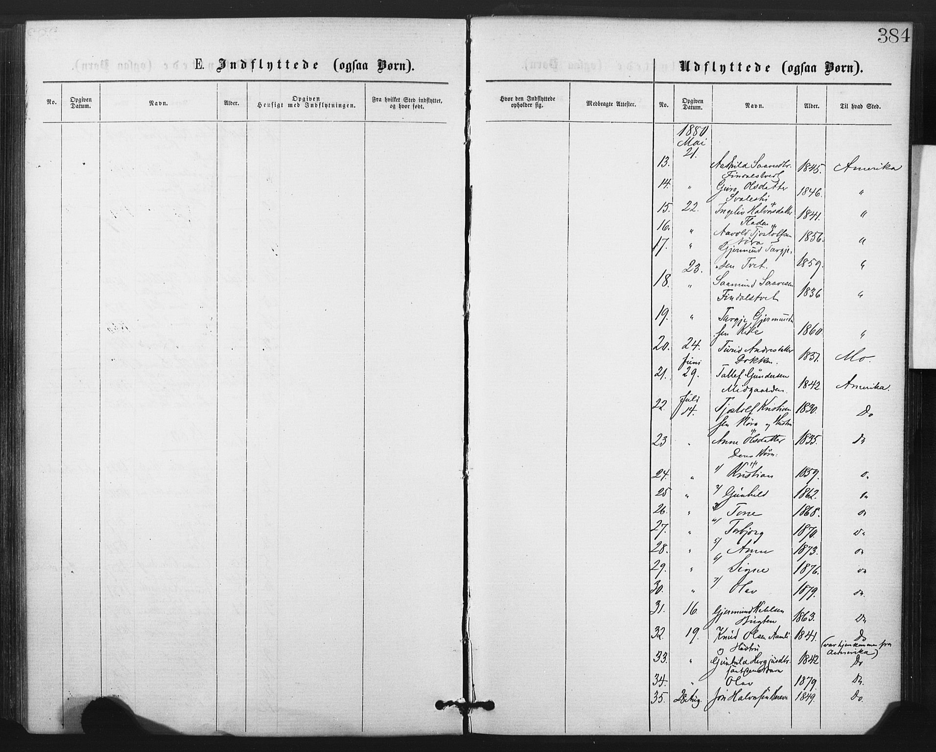 Fyresdal kirkebøker, AV/SAKO-A-263/F/Fa/L0006: Parish register (official) no. I 6, 1872-1886, p. 384