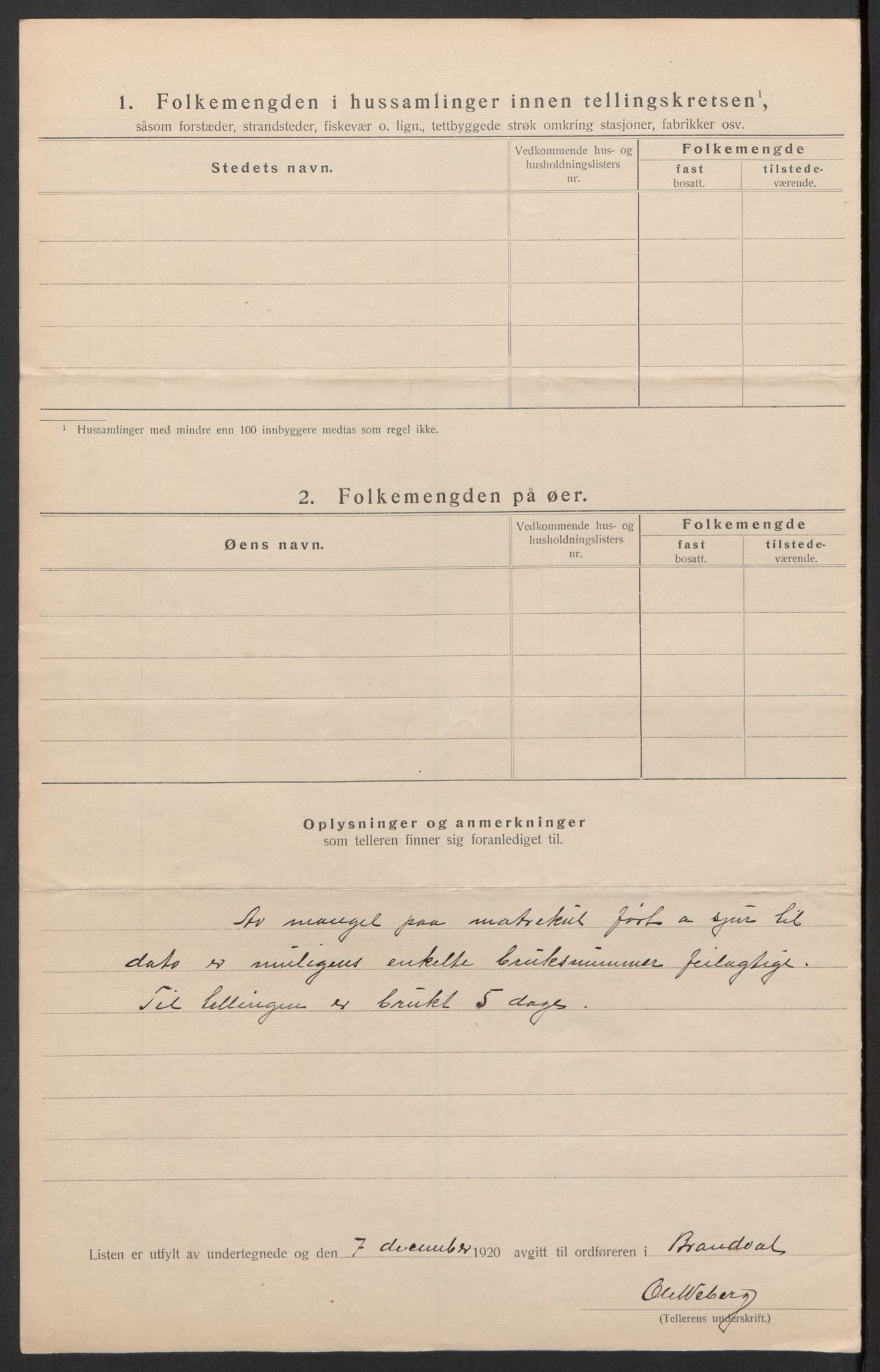 SAH, 1920 census for Brandval, 1920, p. 19