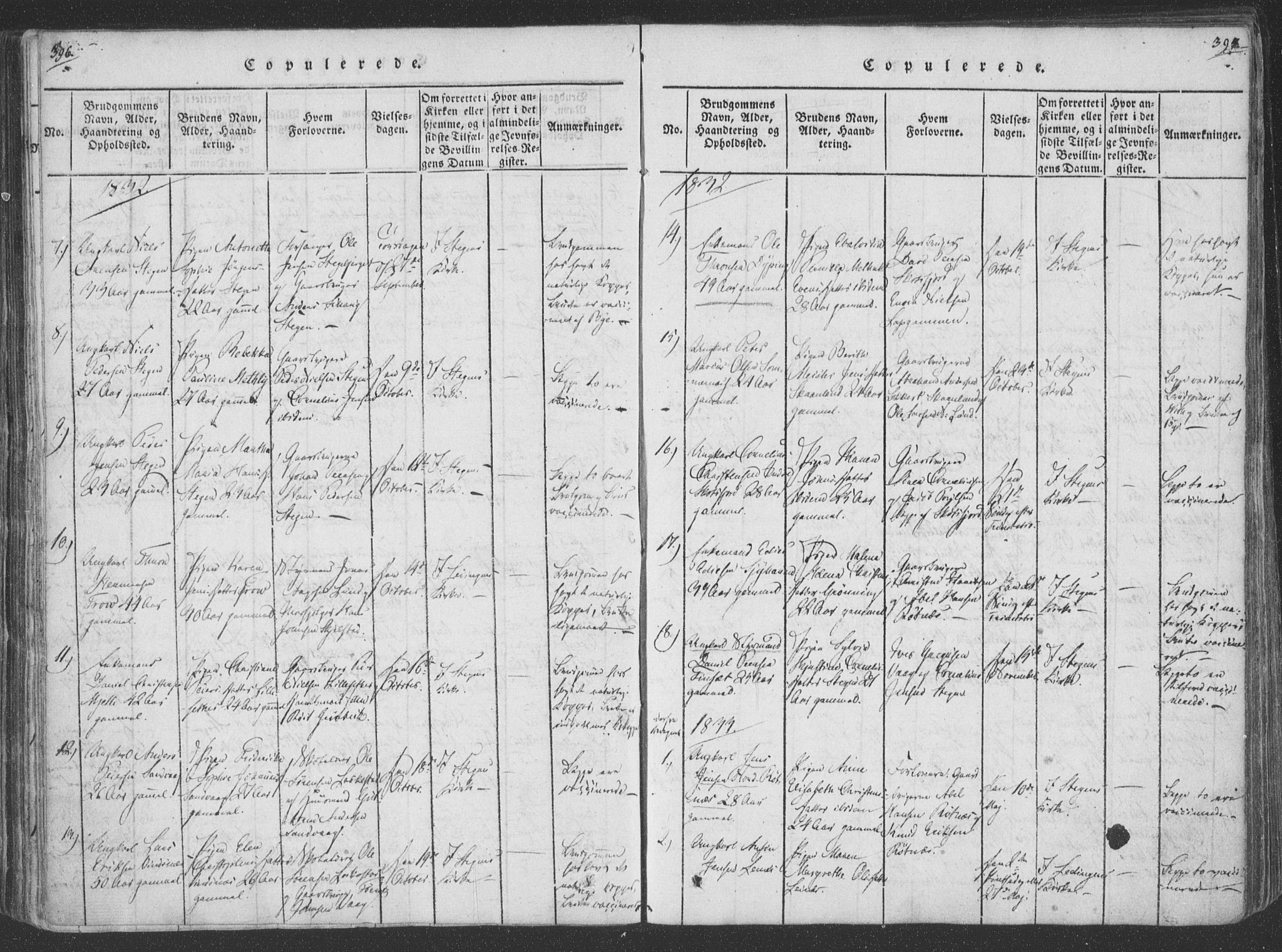 Ministerialprotokoller, klokkerbøker og fødselsregistre - Nordland, SAT/A-1459/855/L0798: Parish register (official) no. 855A06, 1821-1835, p. 396-397