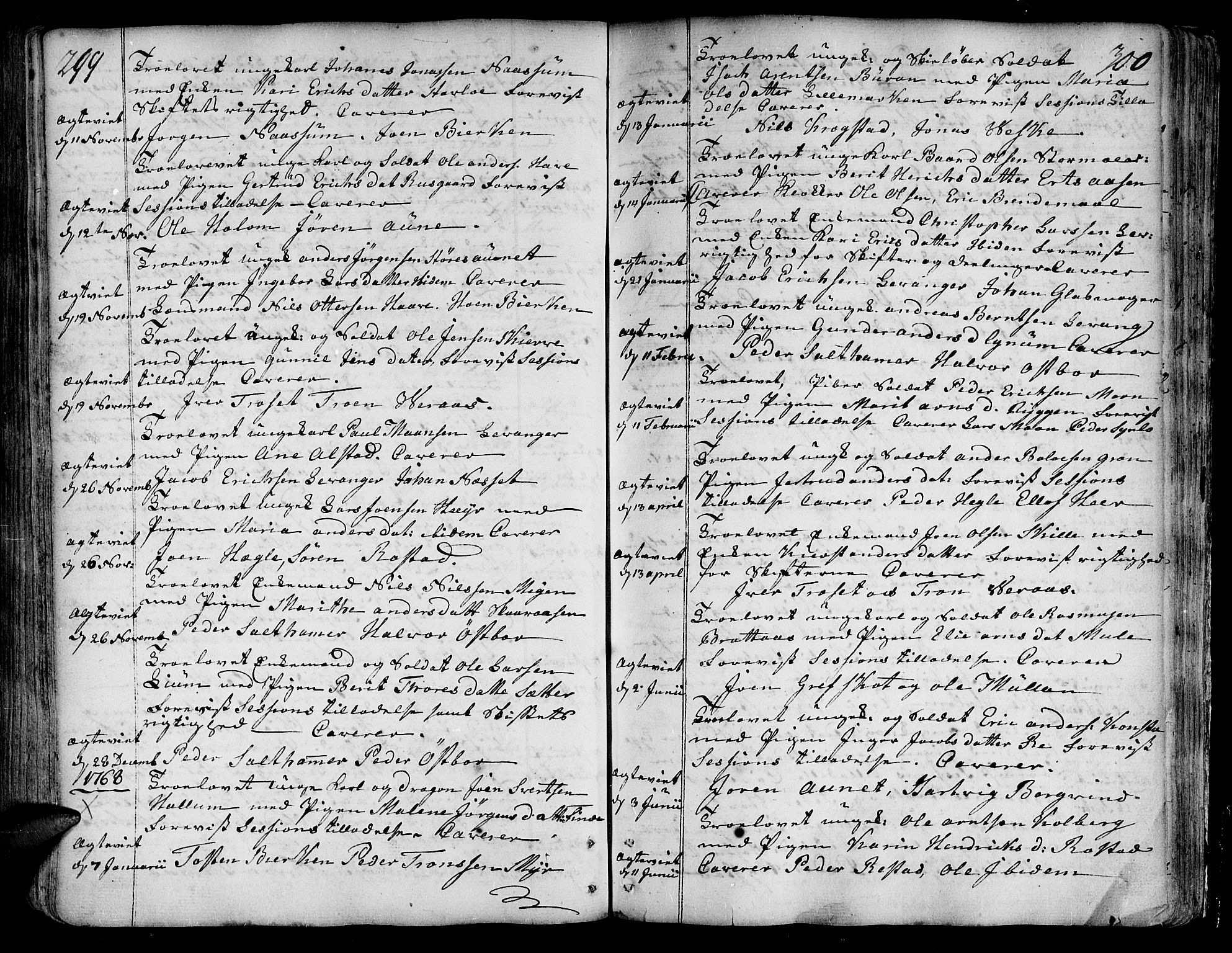 Ministerialprotokoller, klokkerbøker og fødselsregistre - Nord-Trøndelag, SAT/A-1458/717/L0141: Parish register (official) no. 717A01, 1747-1803, p. 299-300