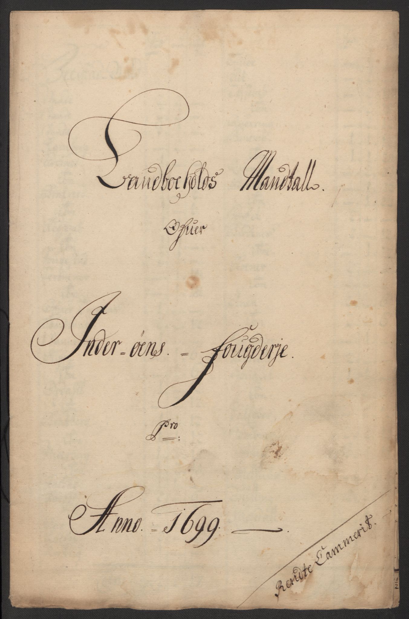 Rentekammeret inntil 1814, Reviderte regnskaper, Fogderegnskap, RA/EA-4092/R63/L4310: Fogderegnskap Inderøy, 1698-1699, p. 299