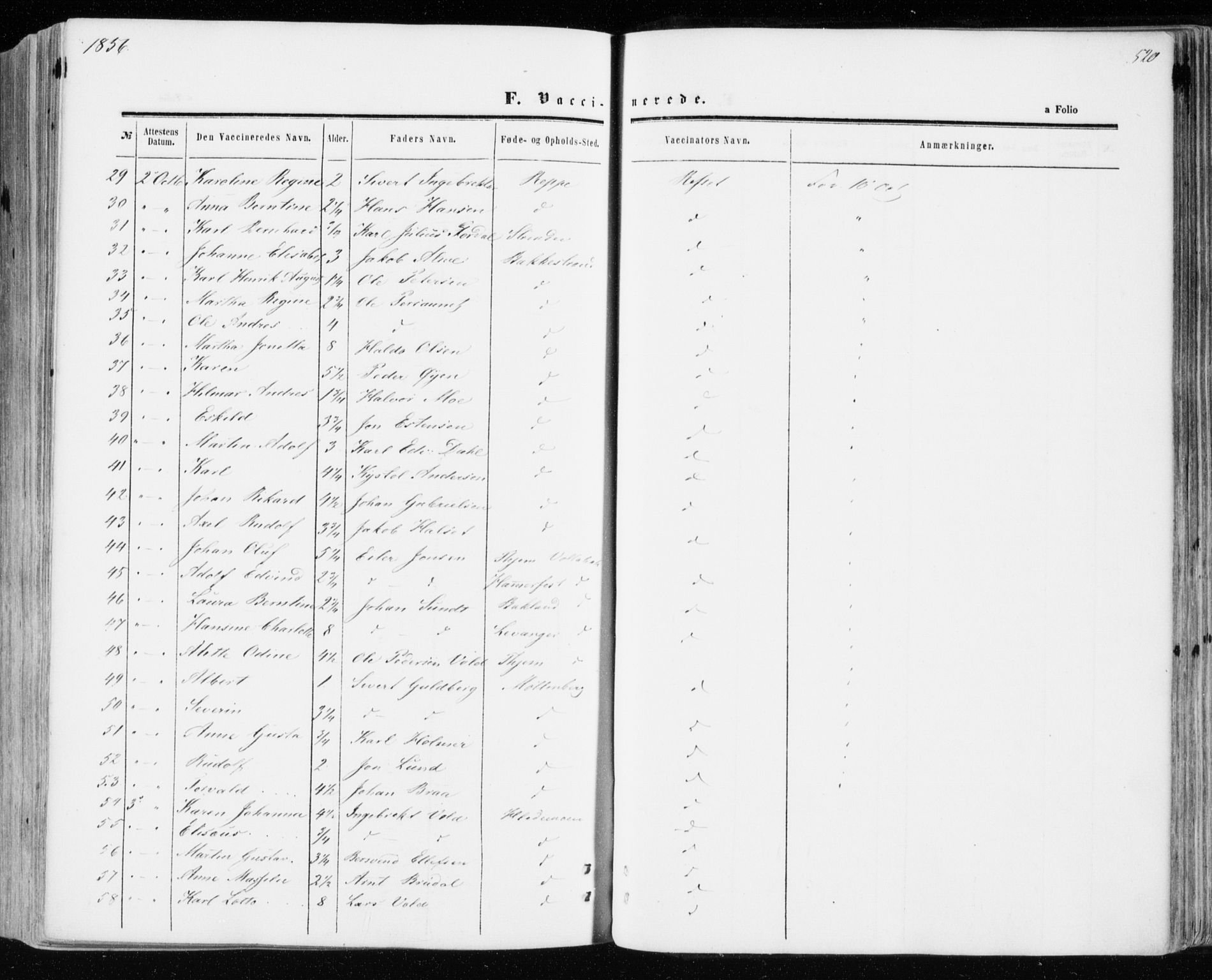 Ministerialprotokoller, klokkerbøker og fødselsregistre - Sør-Trøndelag, SAT/A-1456/606/L0292: Parish register (official) no. 606A07, 1856-1865, p. 520