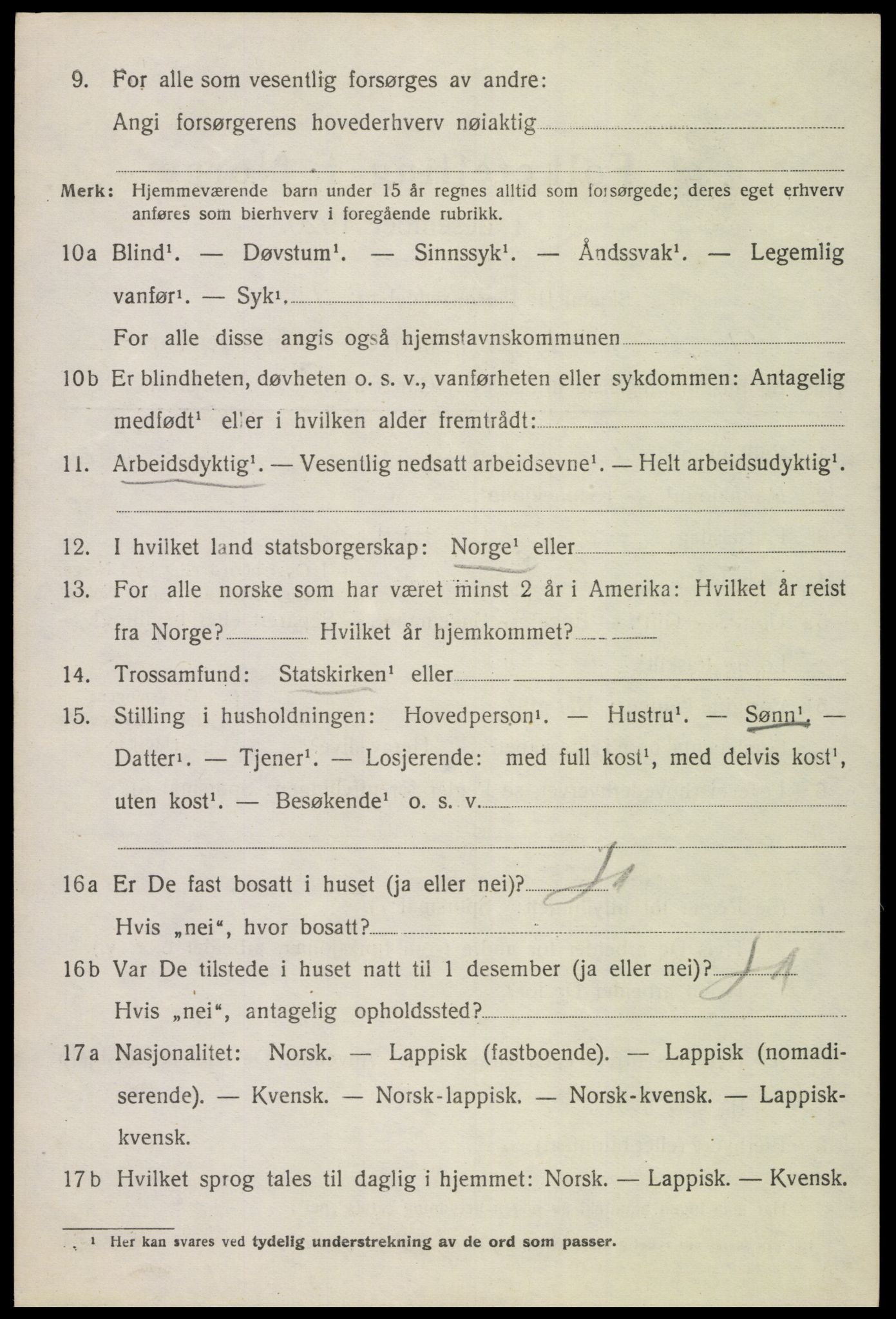 SAT, 1920 census for Øksnes, 1920, p. 2839