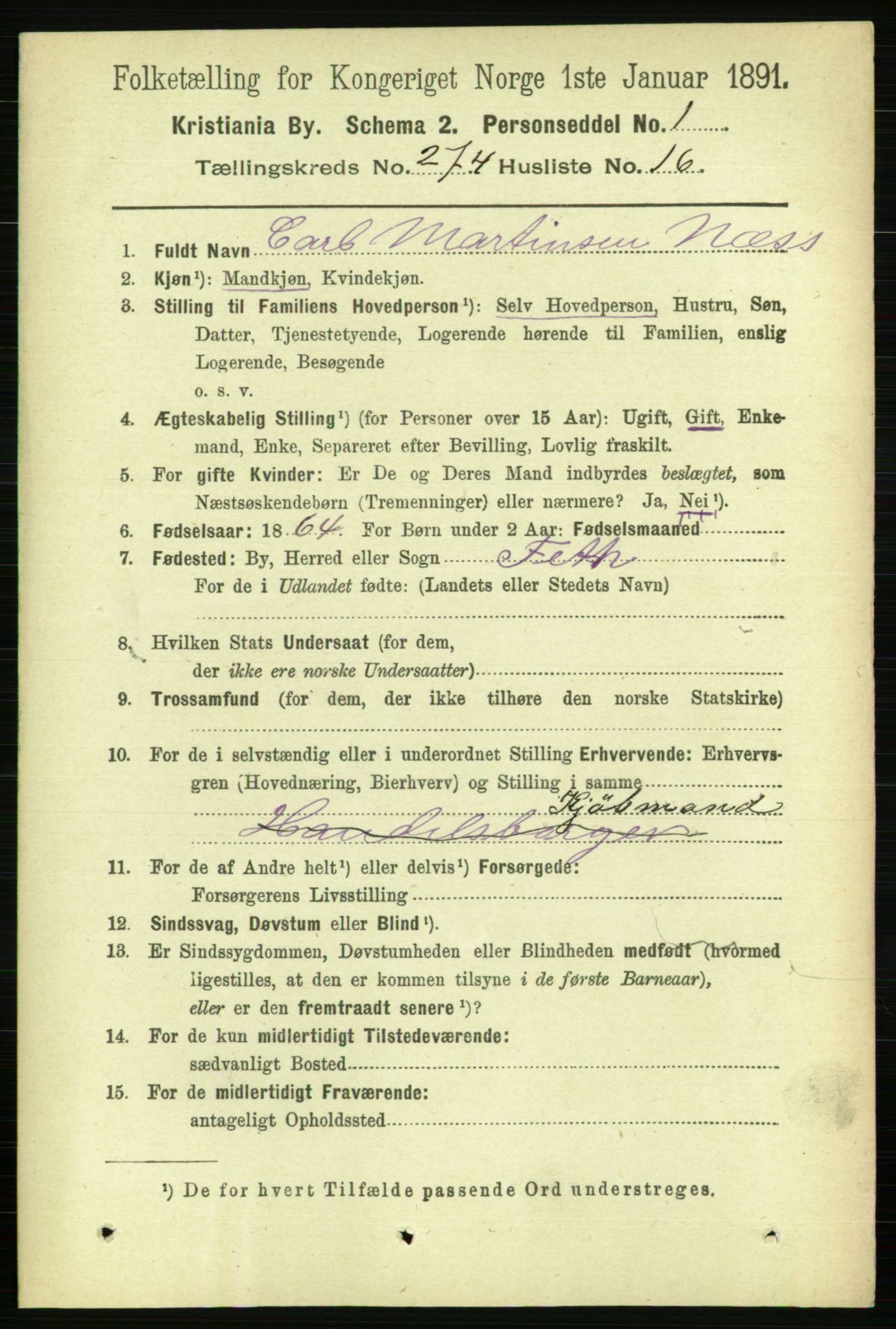 RA, 1891 census for 0301 Kristiania, 1891, p. 166638