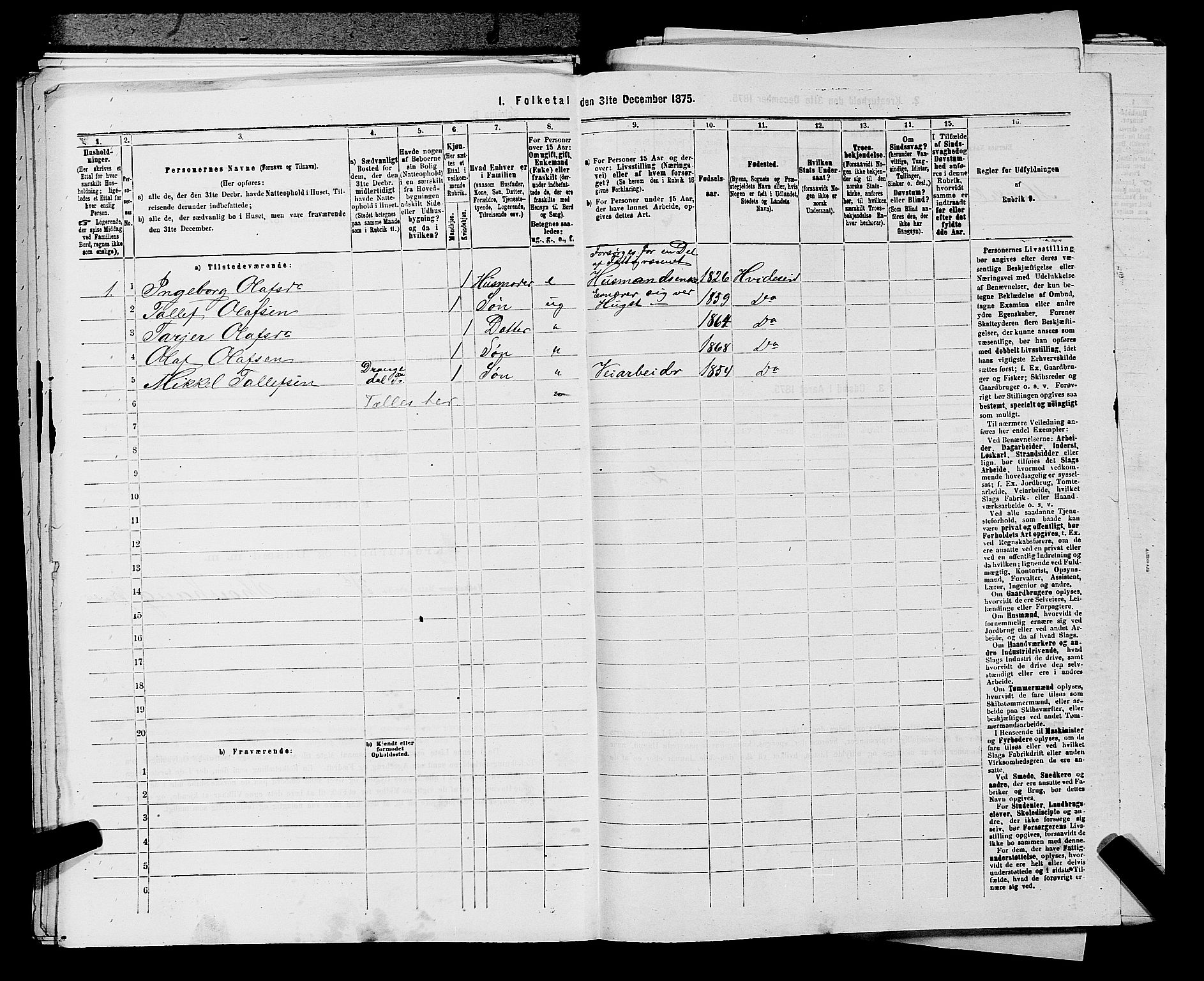 SAKO, 1875 census for 0829P Kviteseid, 1875, p. 378