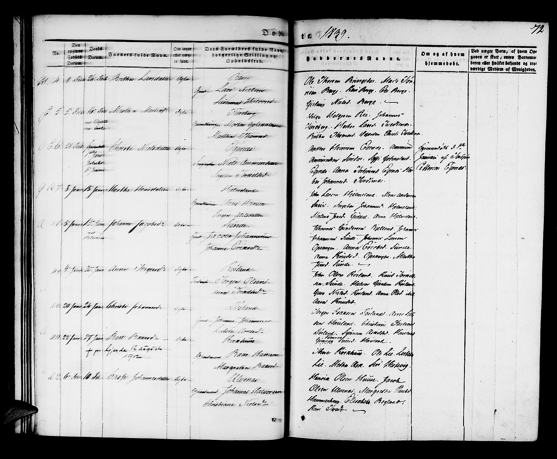 Kvinnherad sokneprestembete, SAB/A-76401/H/Haa: Parish register (official) no. A 6, 1835-1843, p. 72