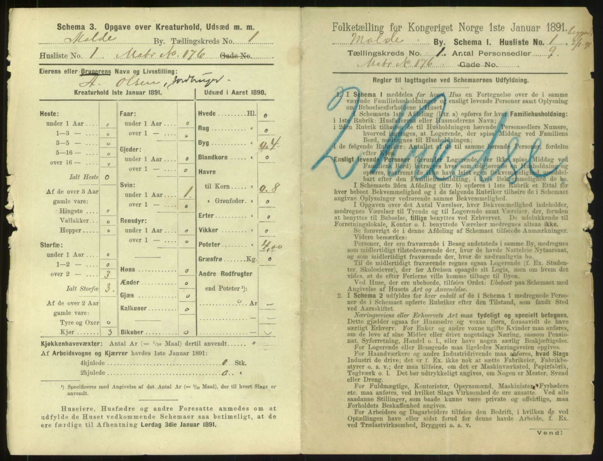 RA, 1891 census for 1502 Molde, 1891, p. 14