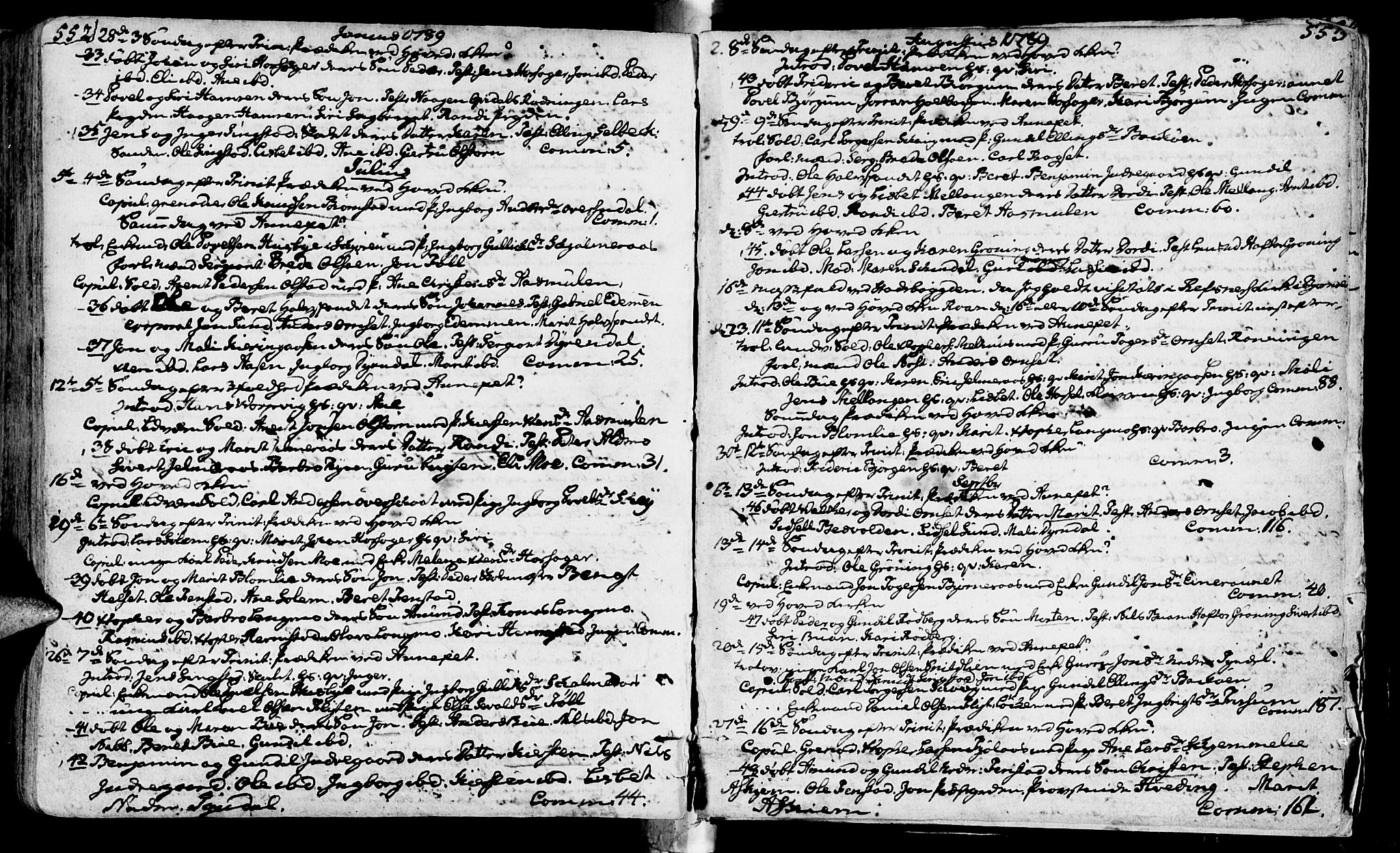 Ministerialprotokoller, klokkerbøker og fødselsregistre - Sør-Trøndelag, AV/SAT-A-1456/646/L0605: Parish register (official) no. 646A03, 1751-1790, p. 552-553