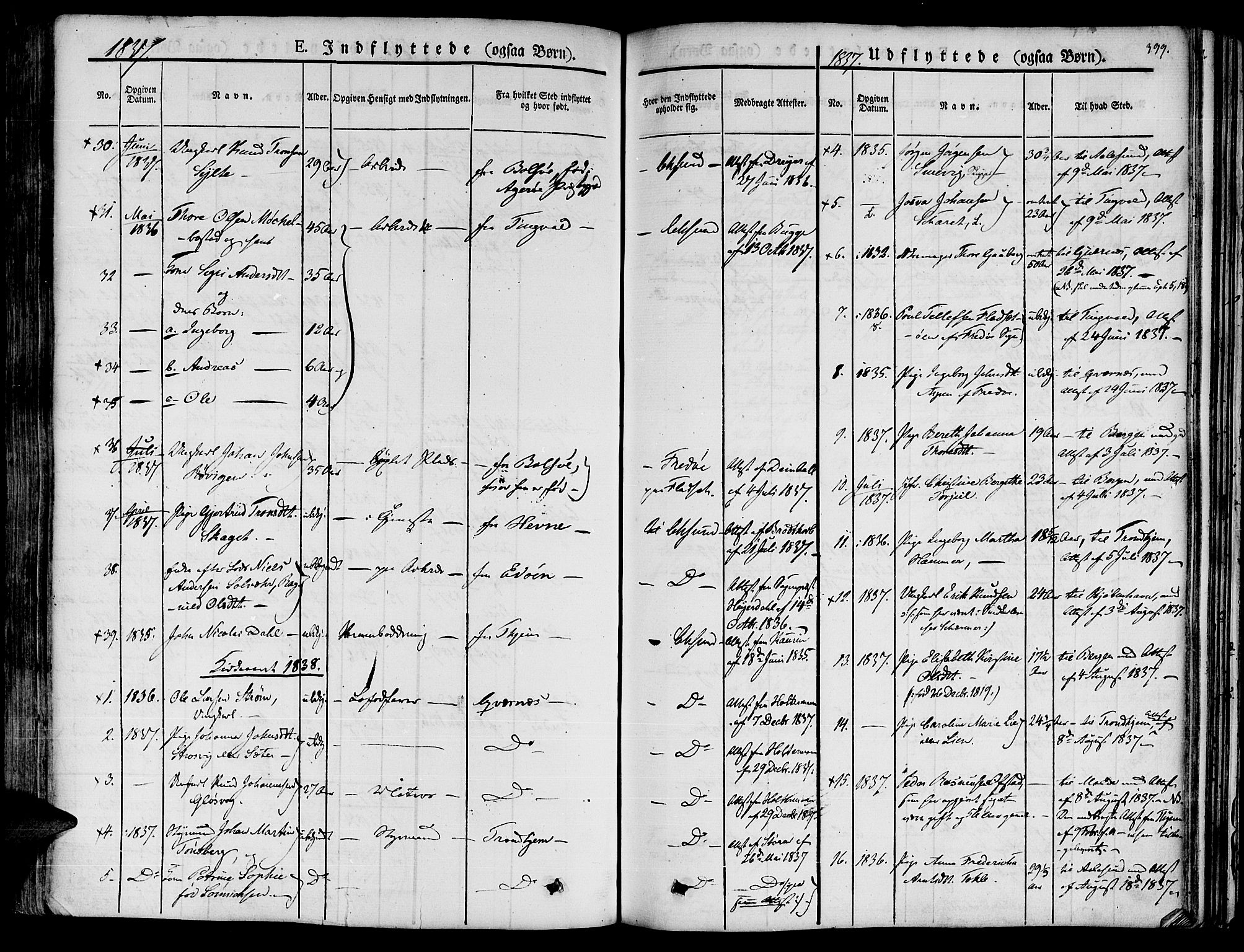 Ministerialprotokoller, klokkerbøker og fødselsregistre - Møre og Romsdal, SAT/A-1454/572/L0843: Parish register (official) no. 572A06, 1832-1842, p. 399
