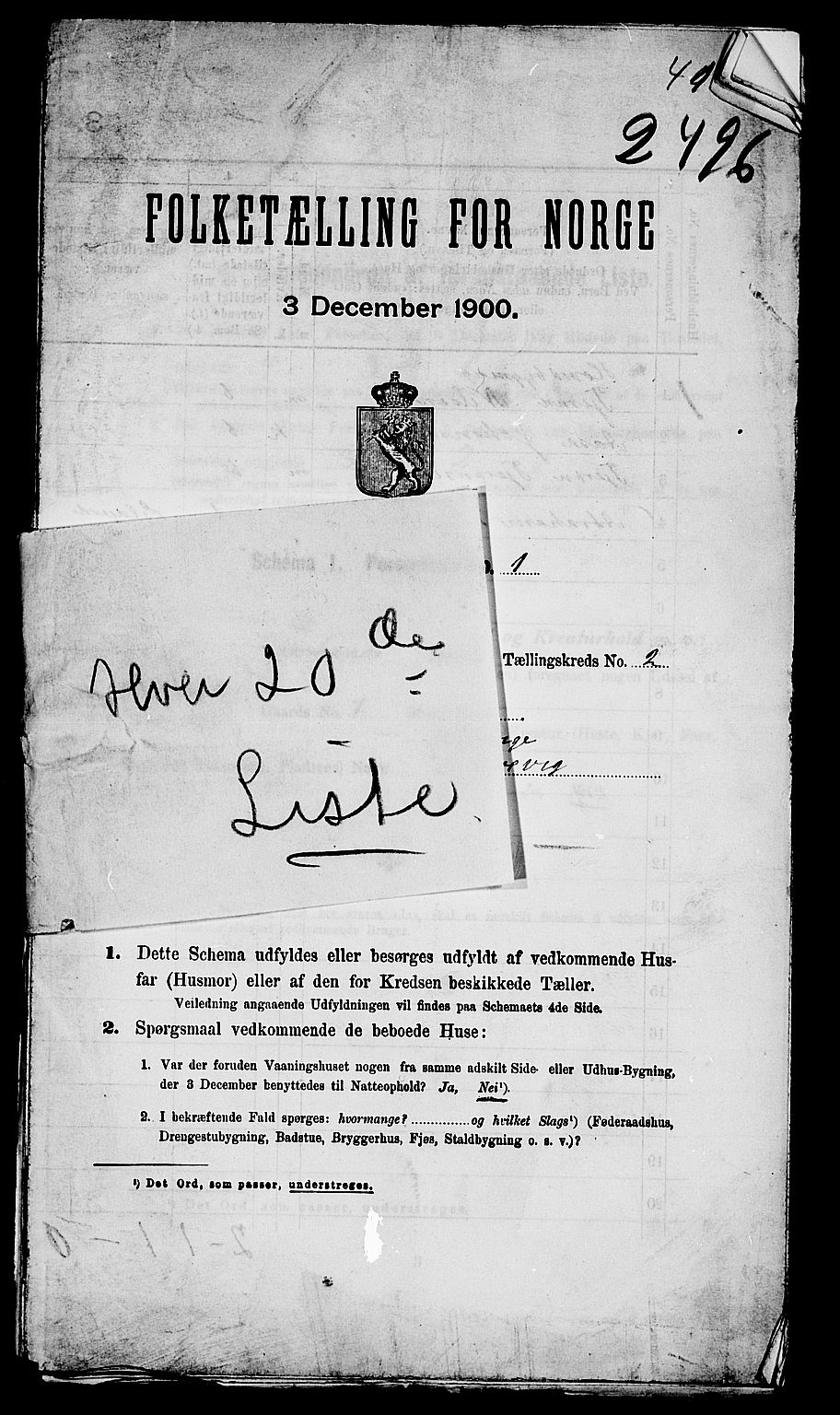 SAST, 1900 census for Nedstrand, 1900, p. 39