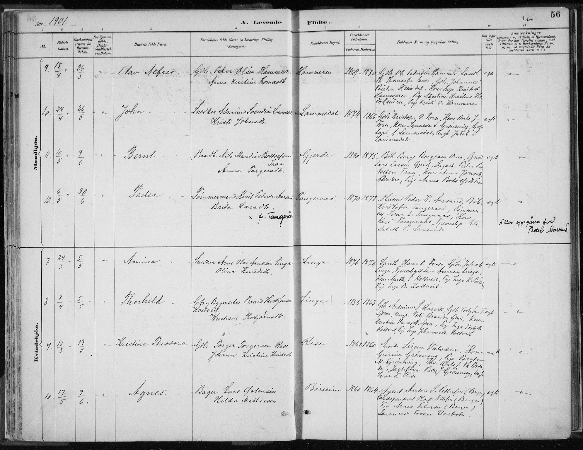 Strandebarm sokneprestembete, AV/SAB-A-78401/H/Haa: Parish register (official) no. B  1, 1886-1908, p. 56