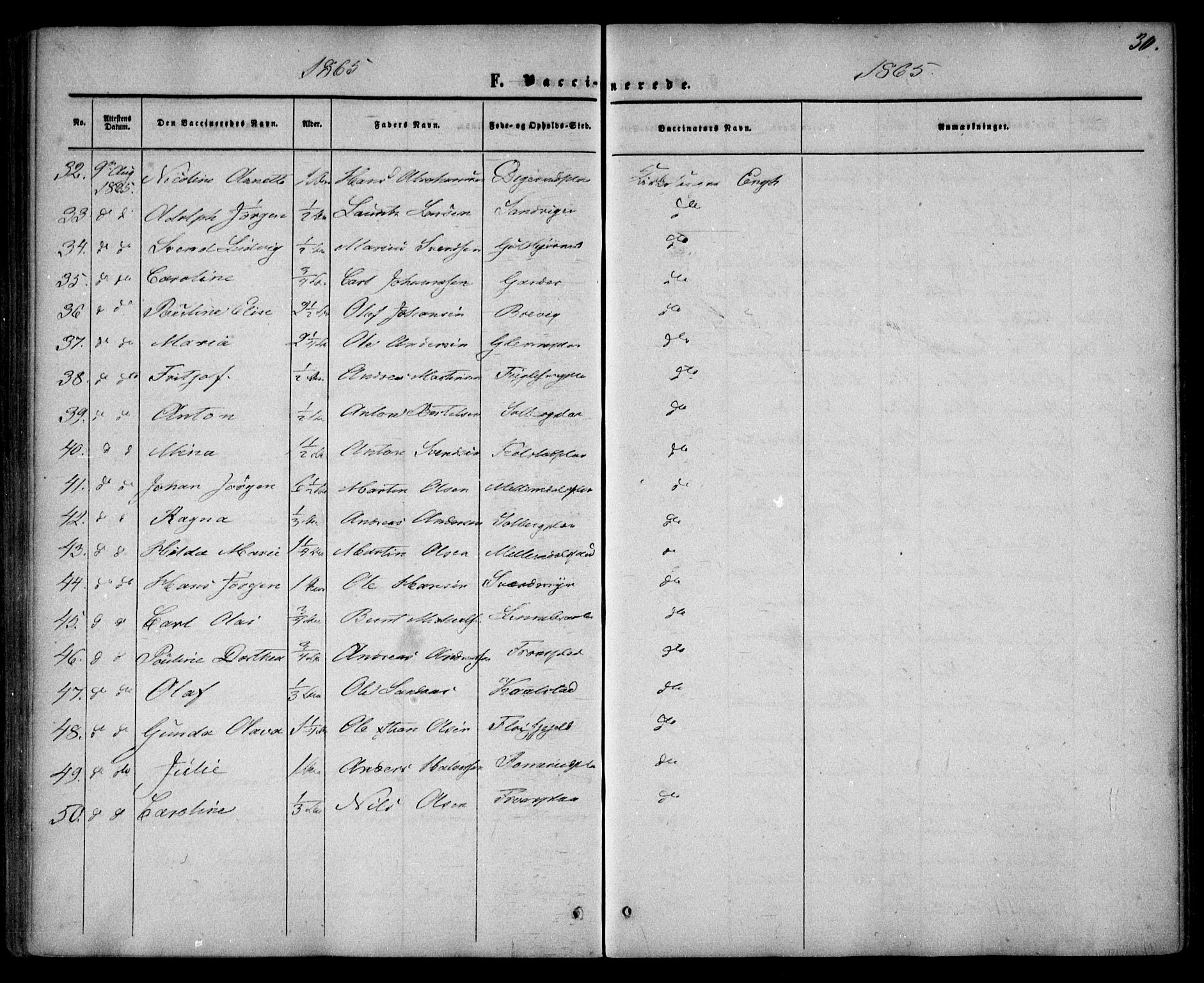 Drøbak prestekontor Kirkebøker, SAO/A-10142a/F/Fa/L0002: Parish register (official) no. I 2, 1858-1870, p. 30