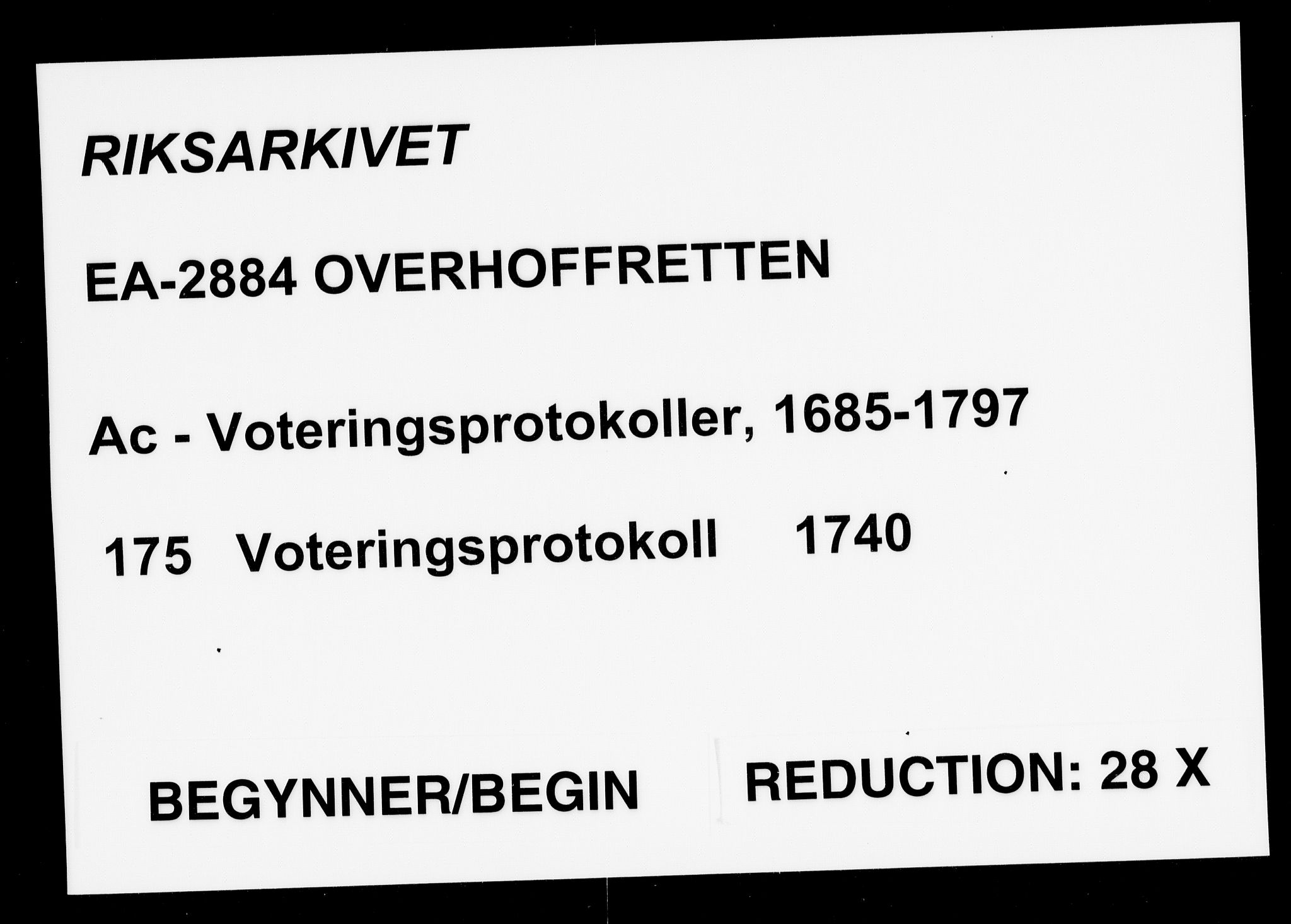 Overhoffretten 1667-1797, AV/RA-EA-2884/Ac/L0175: Voteringsprotokoll, 1740