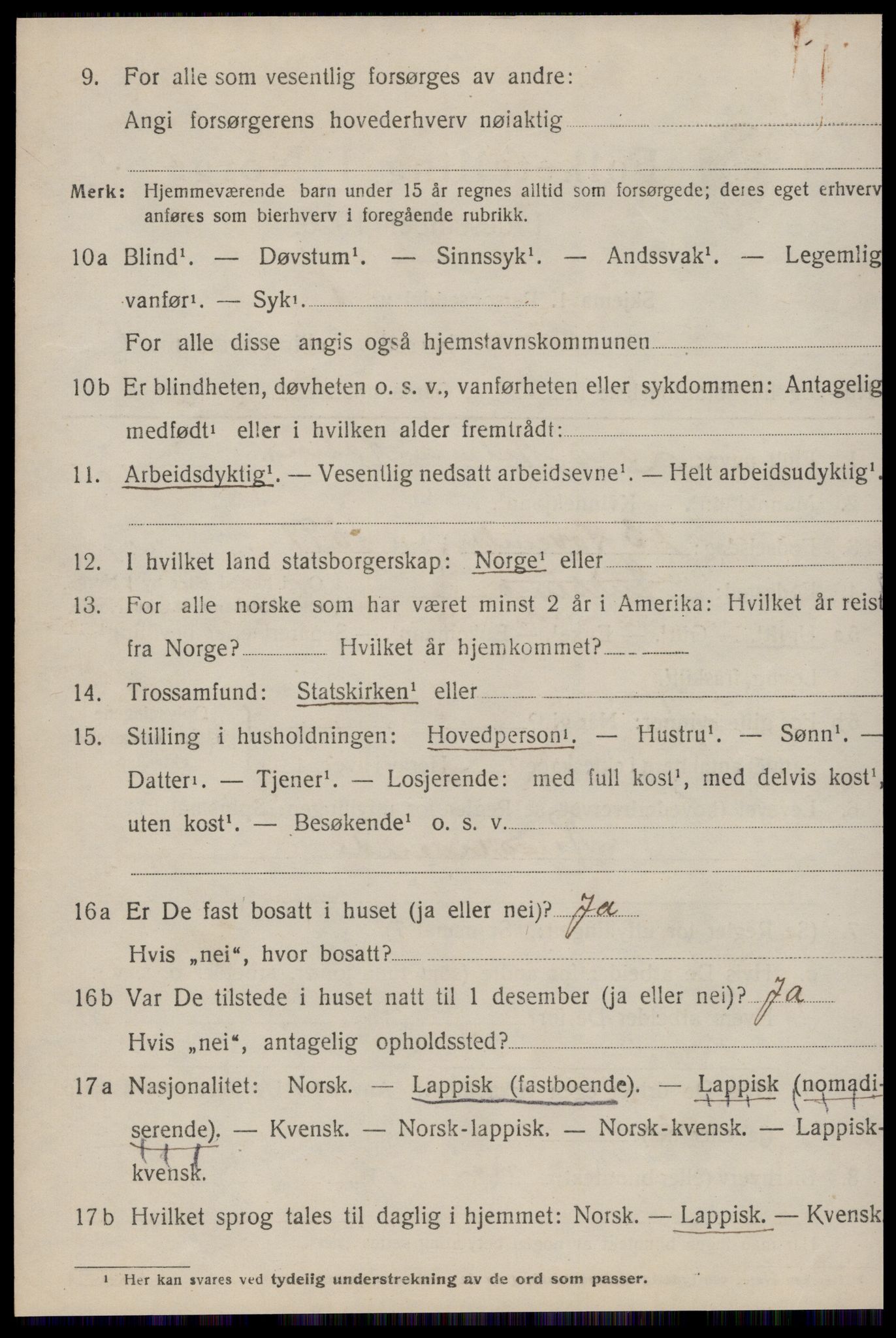 SAT, 1920 census for Røros, 1920, p. 10915