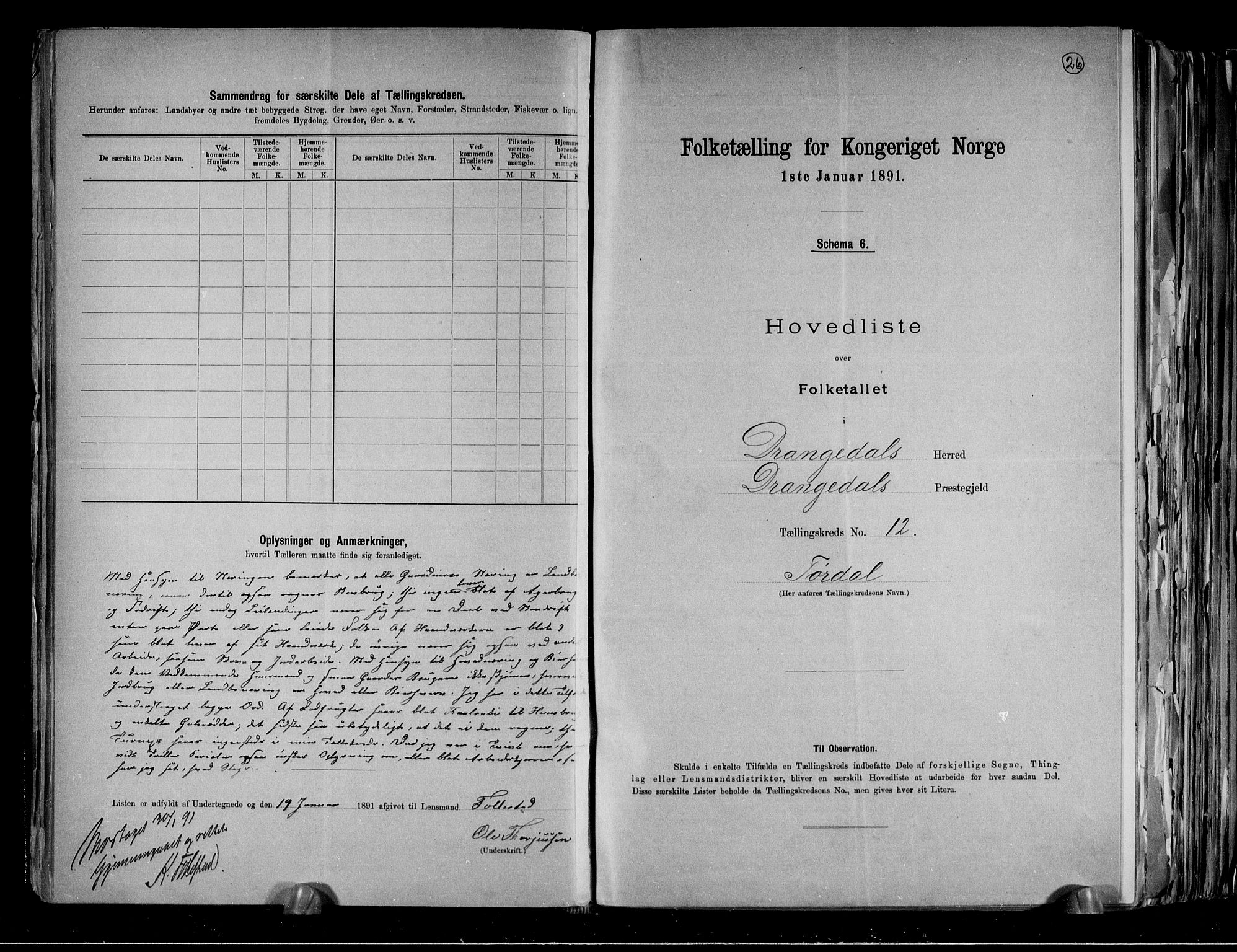 RA, 1891 census for 0817 Drangedal, 1891, p. 26