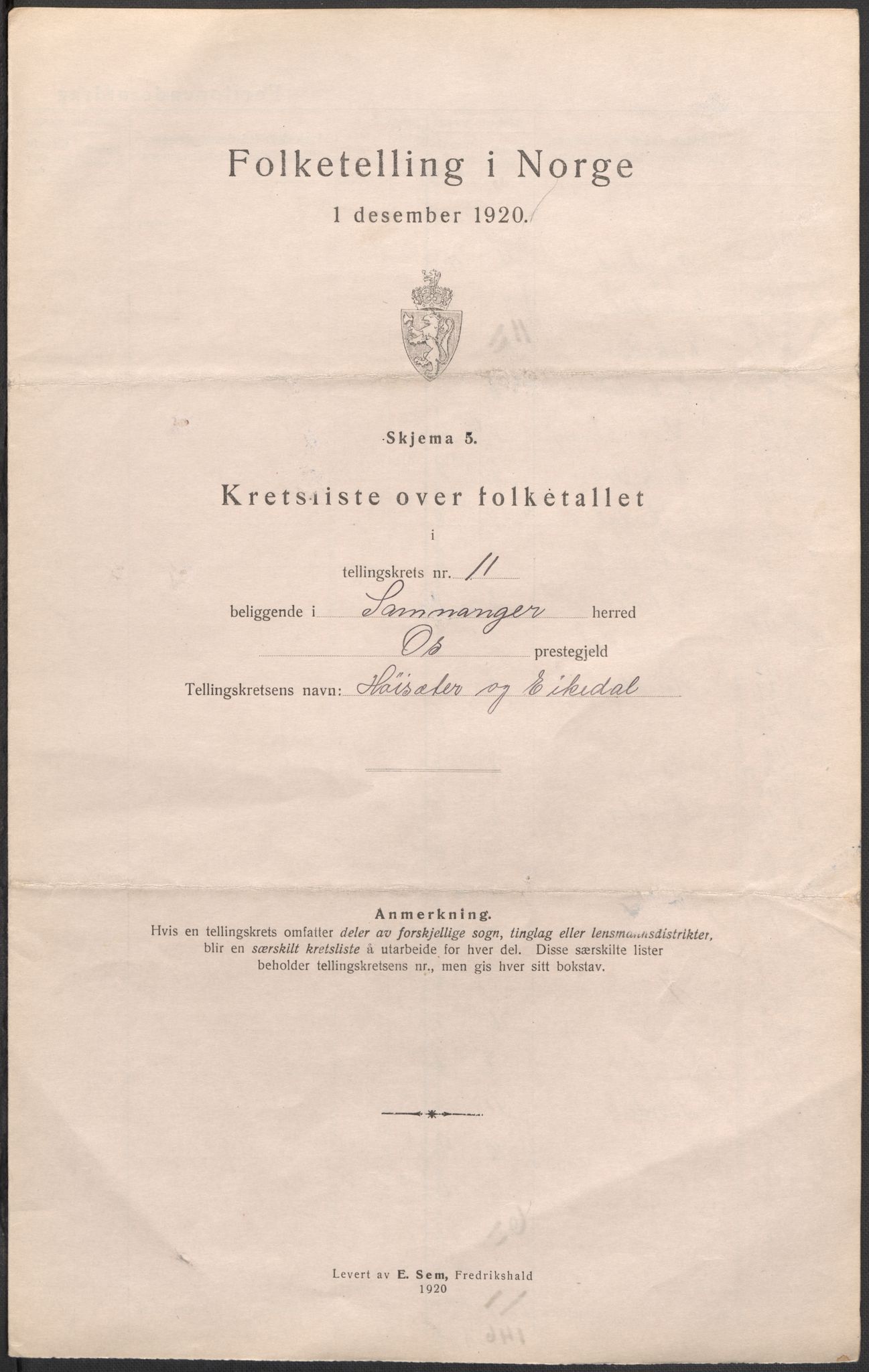 SAB, 1920 census for Samnanger, 1920, p. 35