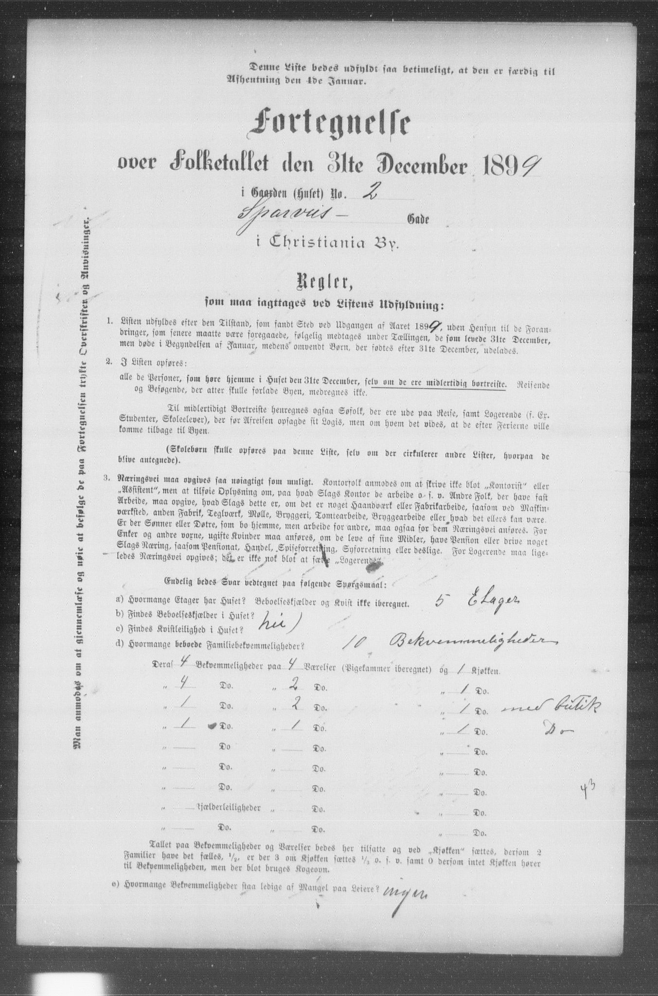 OBA, Municipal Census 1899 for Kristiania, 1899, p. 12995