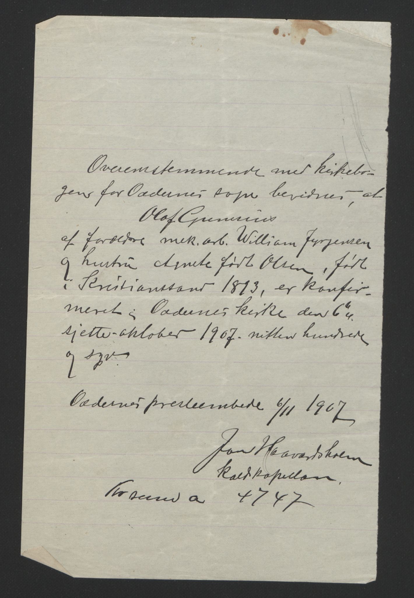 Kristiansand mønstringskrets, AV/SAK-2031-0015/F/Fa/L0007: Annotasjonsrulle nr 3831-6645, I-5, 1898-1920, p. 267