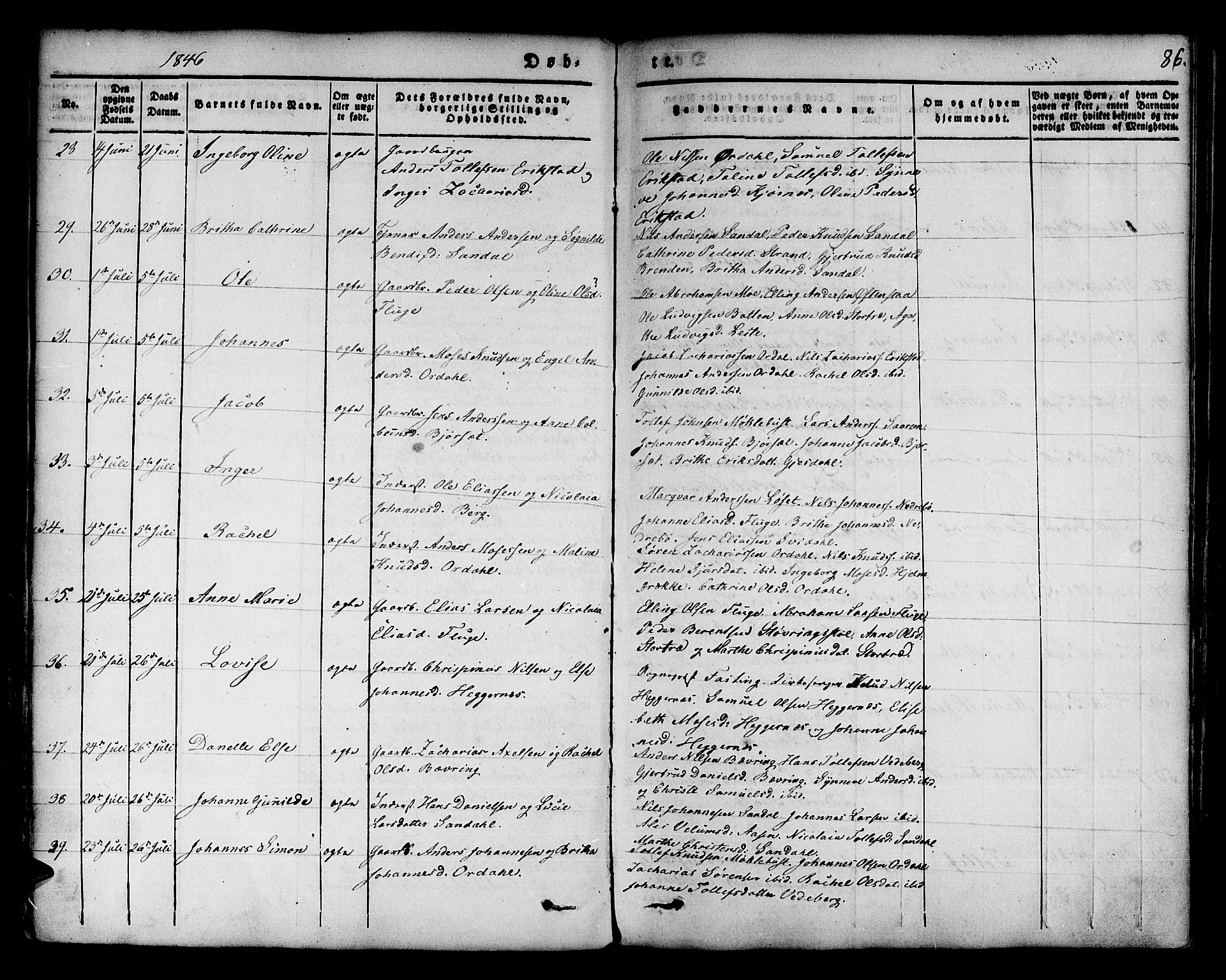 Jølster sokneprestembete, AV/SAB-A-80701/H/Haa/Haaa/L0009: Parish register (official) no. A 9, 1833-1848, p. 86